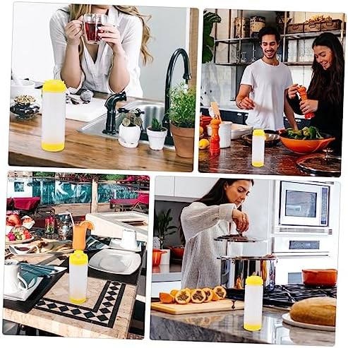 2Pcs Set Two-Handled Squeeze Bottles for Sauces 20oz Refillable Condiment Dispensers