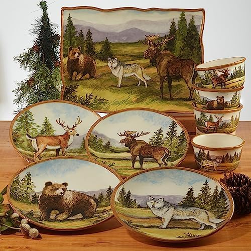 Certified International Mountain Summit 1075 Dinner Plate Set Multicolor