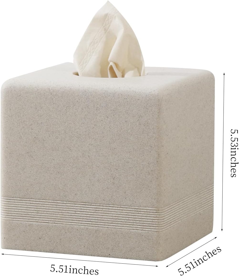 Haocoott Tissue Box Cover Square Beige