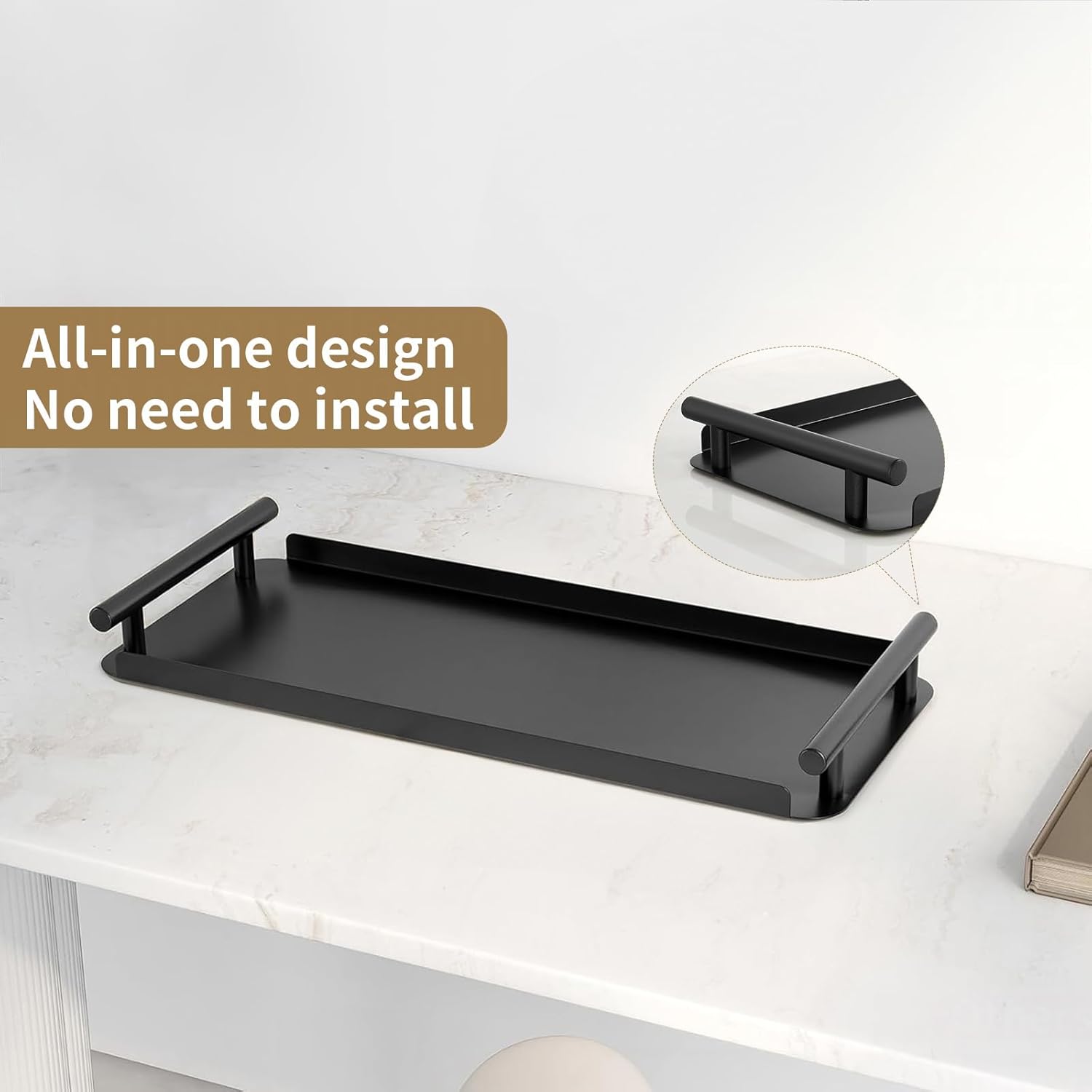 Sturdy Metal Toilet Paper Tank Organizer with Handles Durable Storage Solution for Home Kitchen