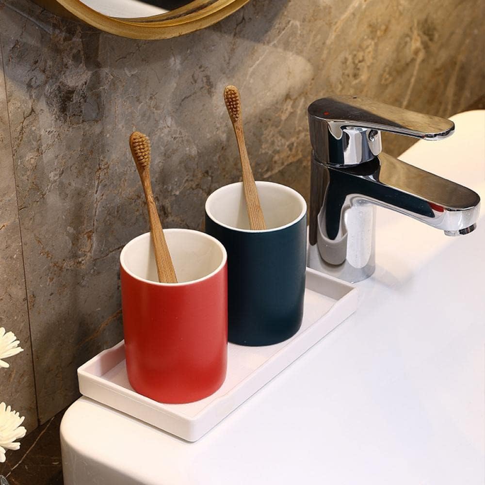 Double Serve 2-Piece Ceramics Toothbrush Holder