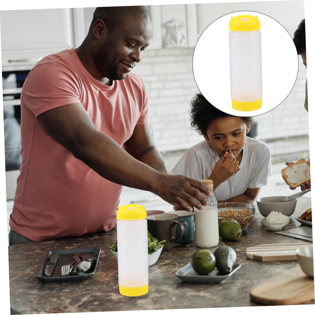 Cabilock Dual headed Squeeze Bottle for Ketchup and Condiments