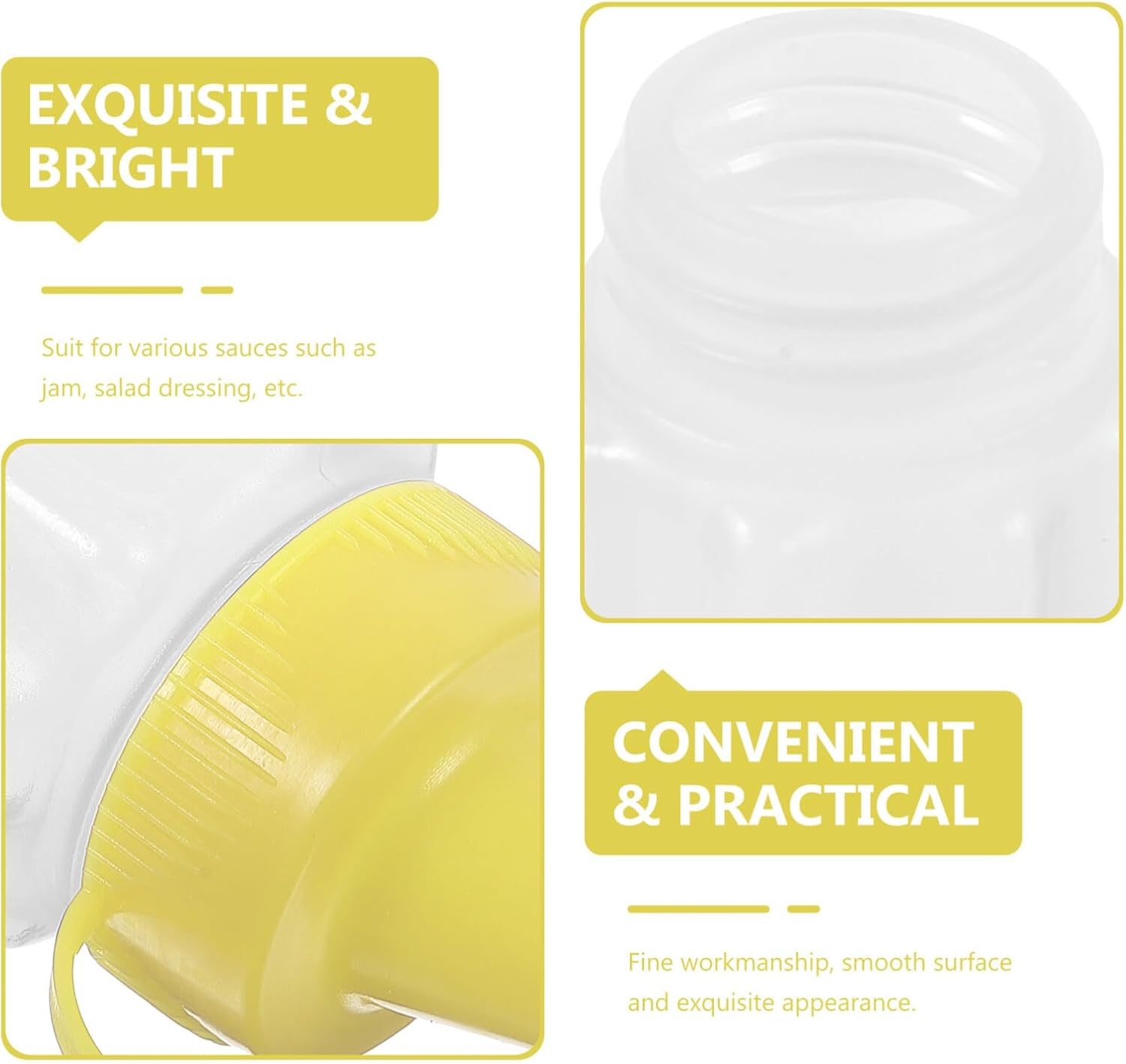 Yardwe 4pc Condiment Squeeze Bottles Set