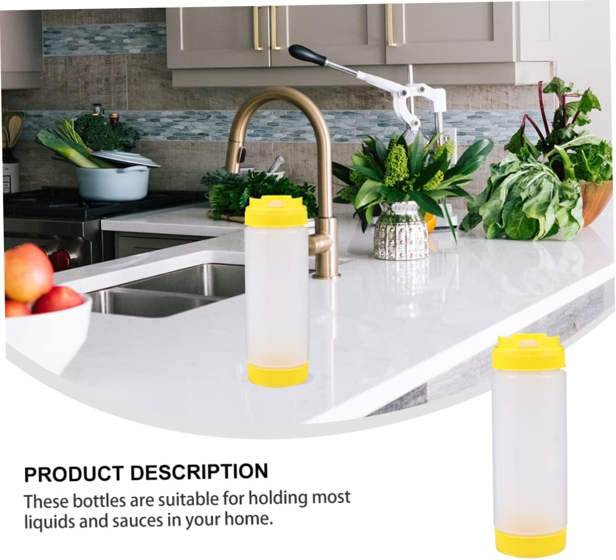 Cabilock Dual headed Squeeze Bottle for Ketchup and Condiments
