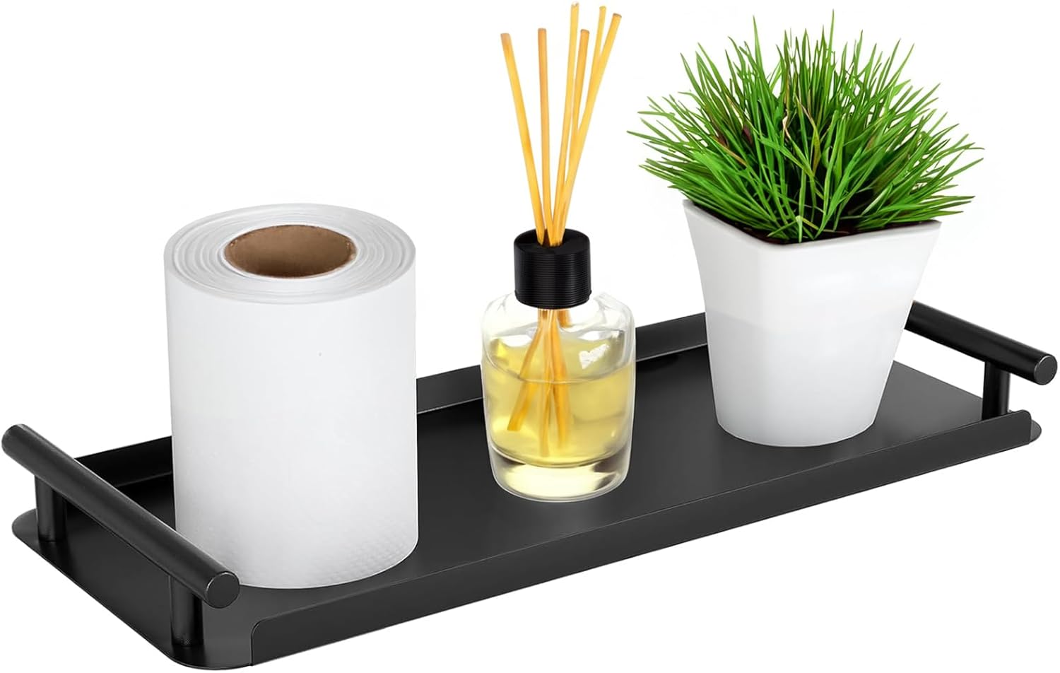 Sturdy Metal Toilet Paper Tank Organizer with Handles Durable Storage Solution for Home Kitchen