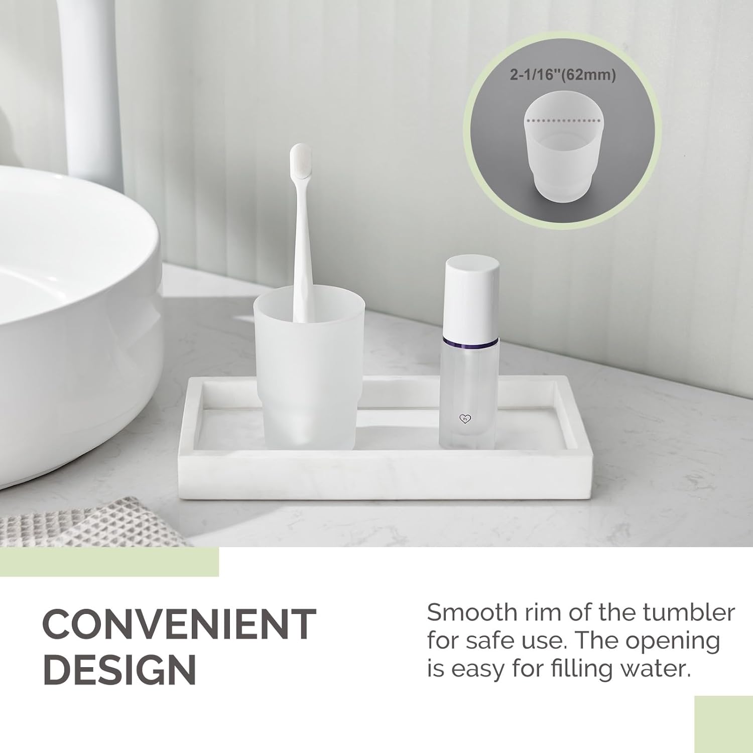 Angle Simple Frosted Glass Tumbler for Toothbrush Toothpaste