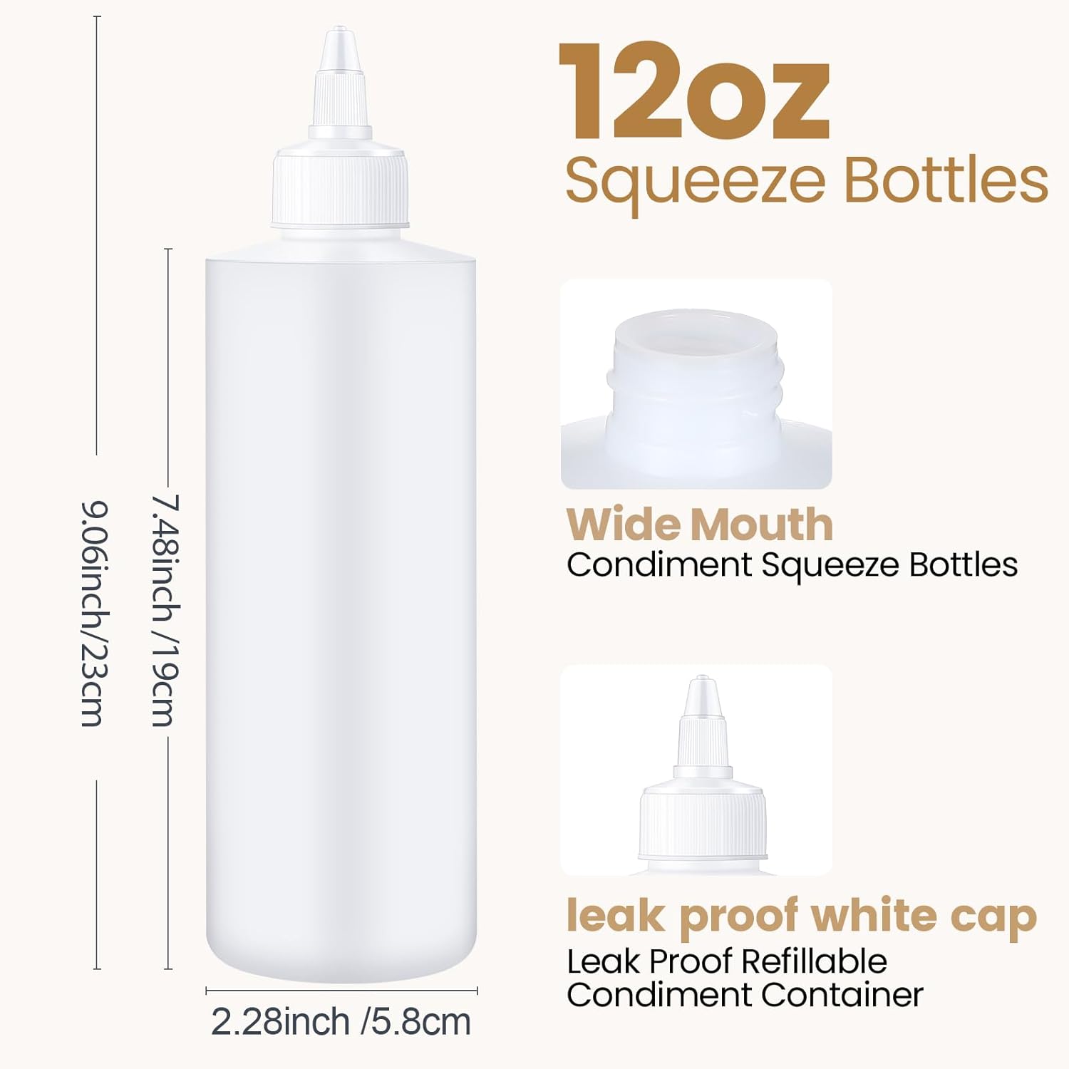 Irenare 30-Piece Plast Squeeze Bottles for Sauces