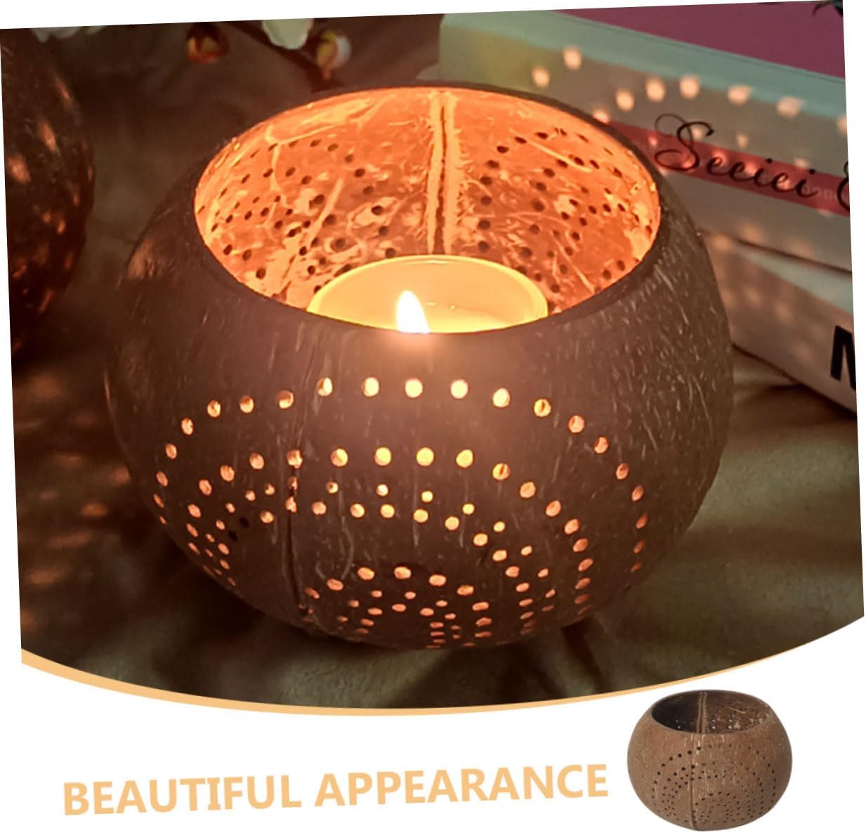 Eco-Friendly Coconuts Shell Candle Cup bowl Natural Kitchen Accessory