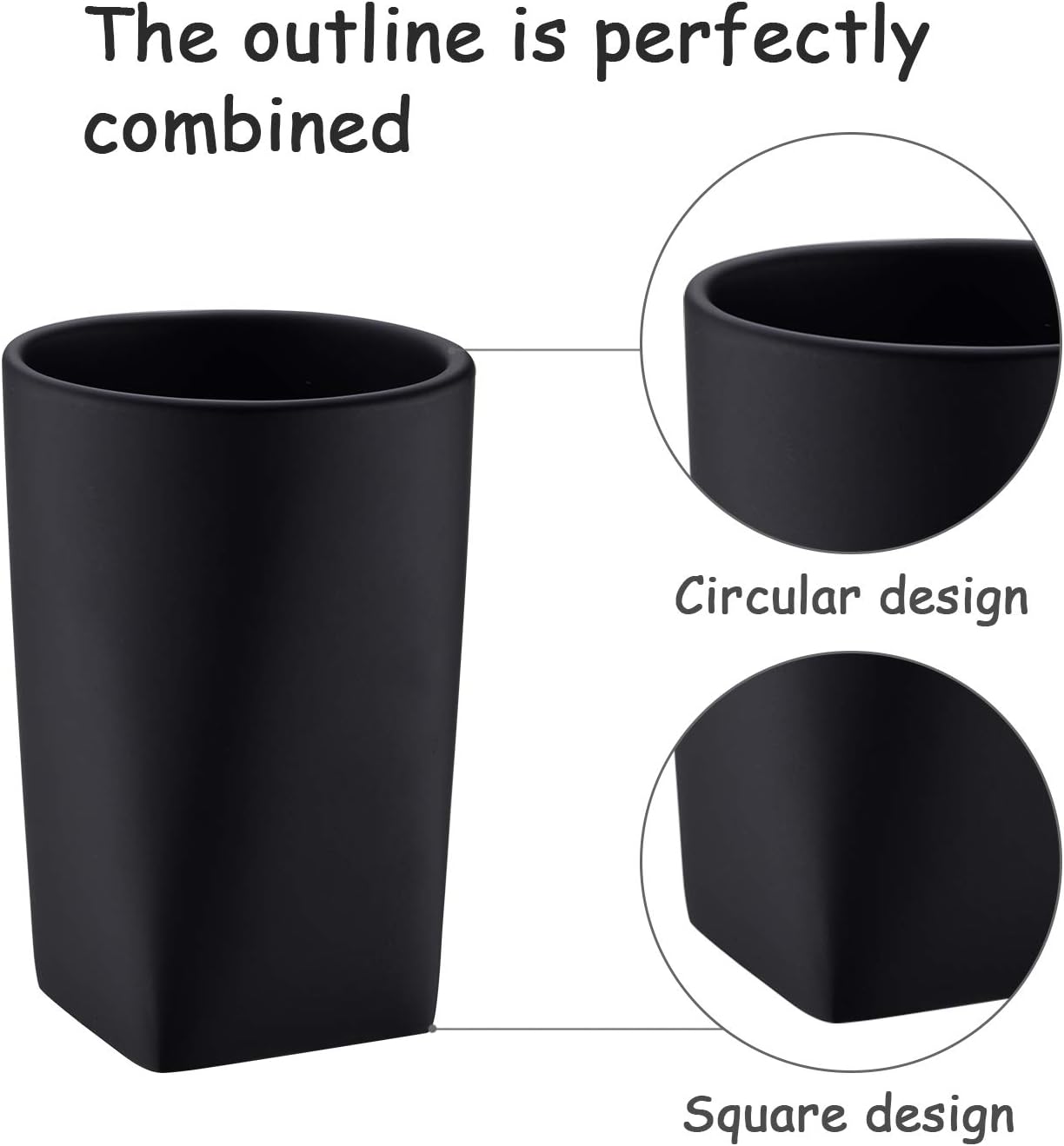 Stylish Bath Tumbler Resin Cup with Modern Design Matte Black
