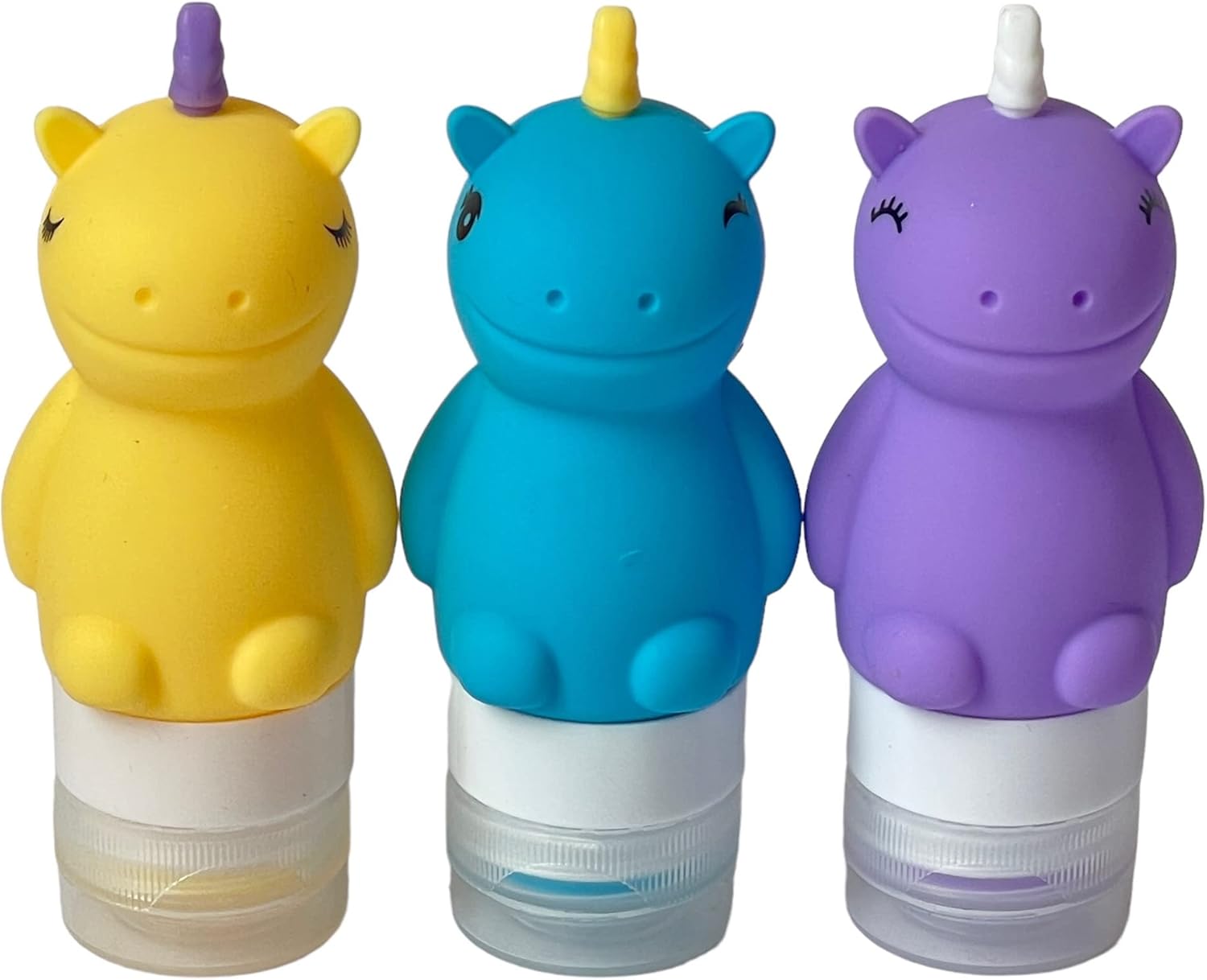 Yumbox Unicorn Mini Squeeze Bottles Set of 3 - Leakproof Safe and Perfect for Lunch
