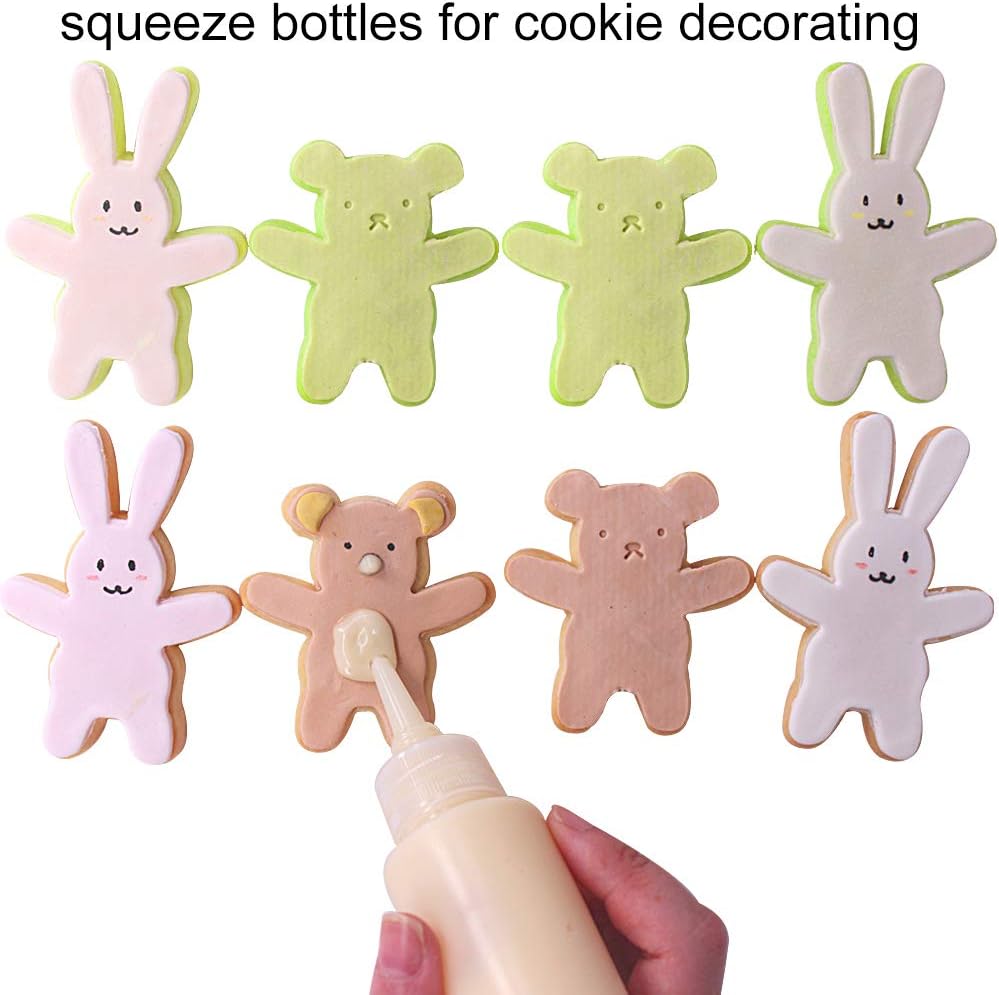 Set of 24 Party-Ready Squeeze Bottles for Cookie Decorating More