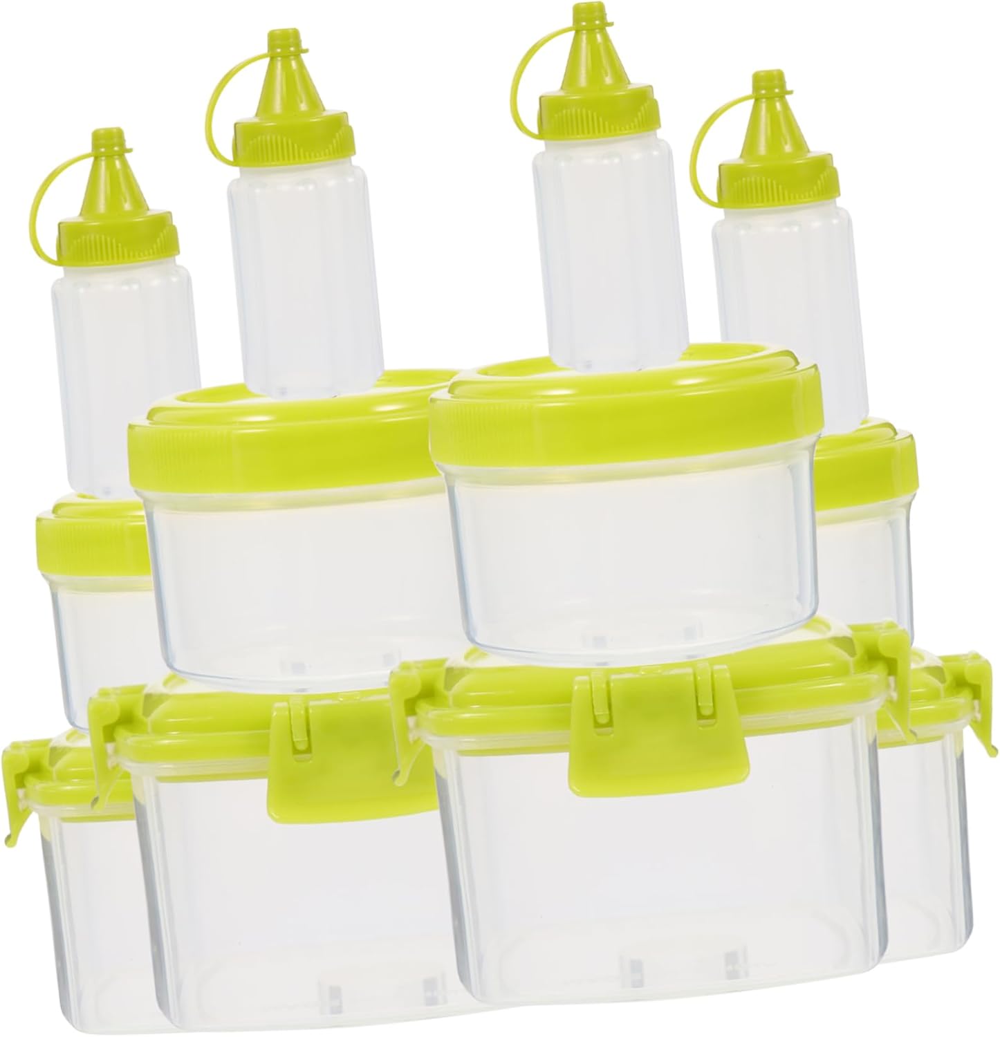 Square Storage Set for Condiment Squeeze Bottles
