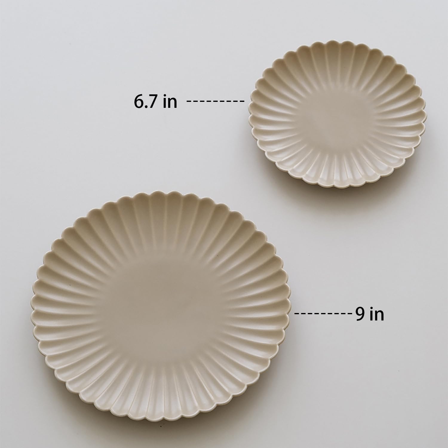 Daisy Dinner Plate Set 6-Piece 9-inch Coconut Caf