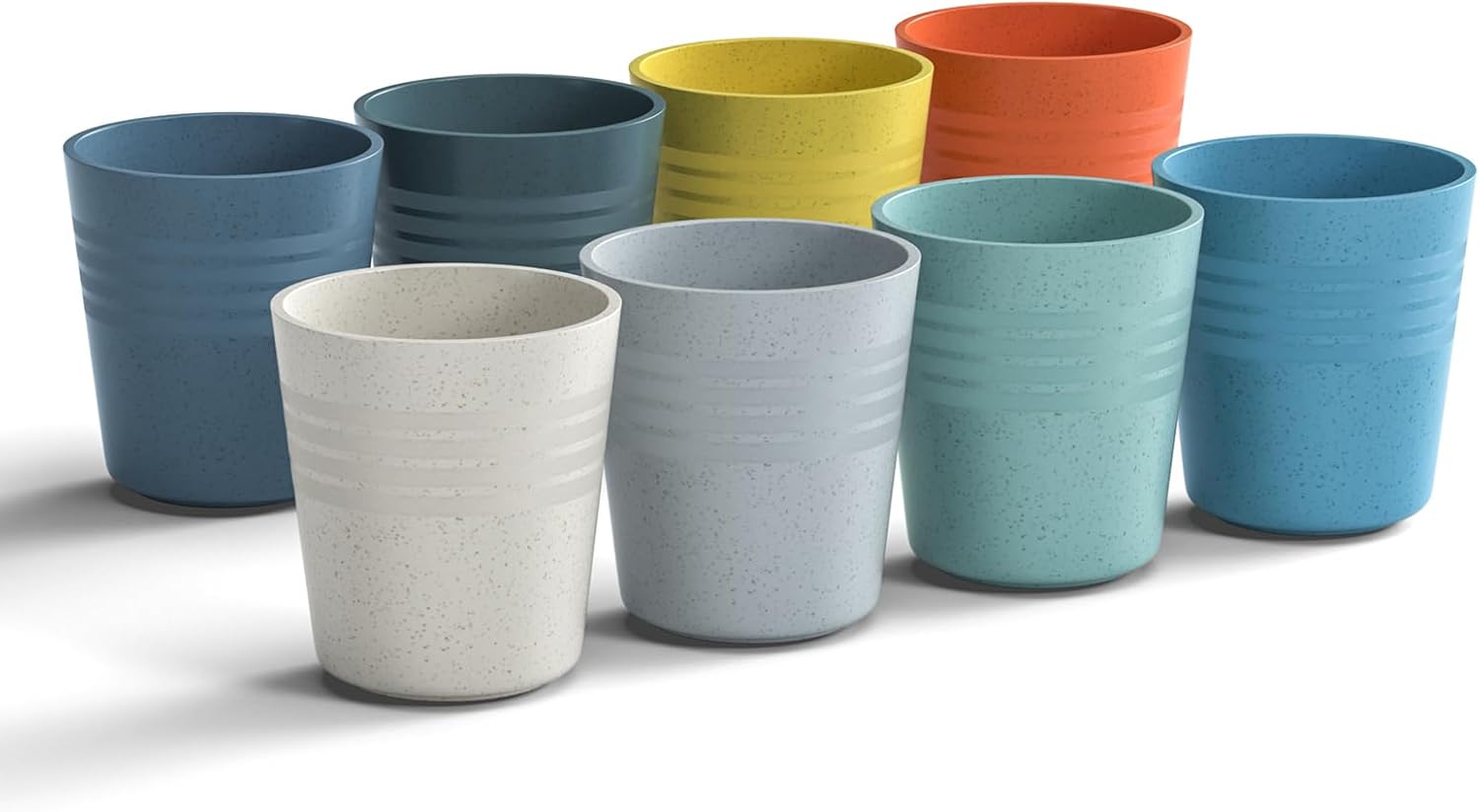 Eco-Friendly Wheat Straw Cups Reusable 8 Oz Plastic Set for Kitchen Durable BPA-Free