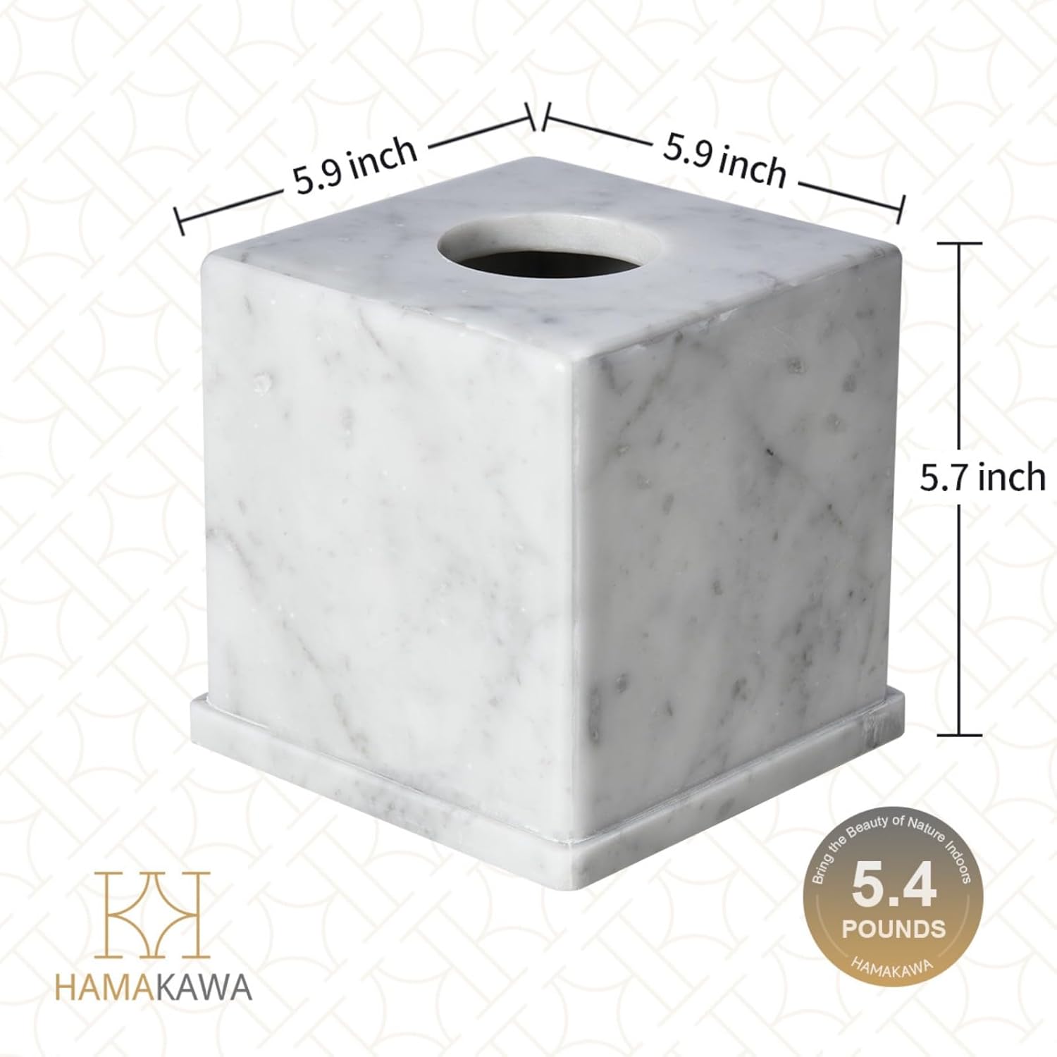 Natural Stone Tissue Box Cover 6x6x57 Carrara White