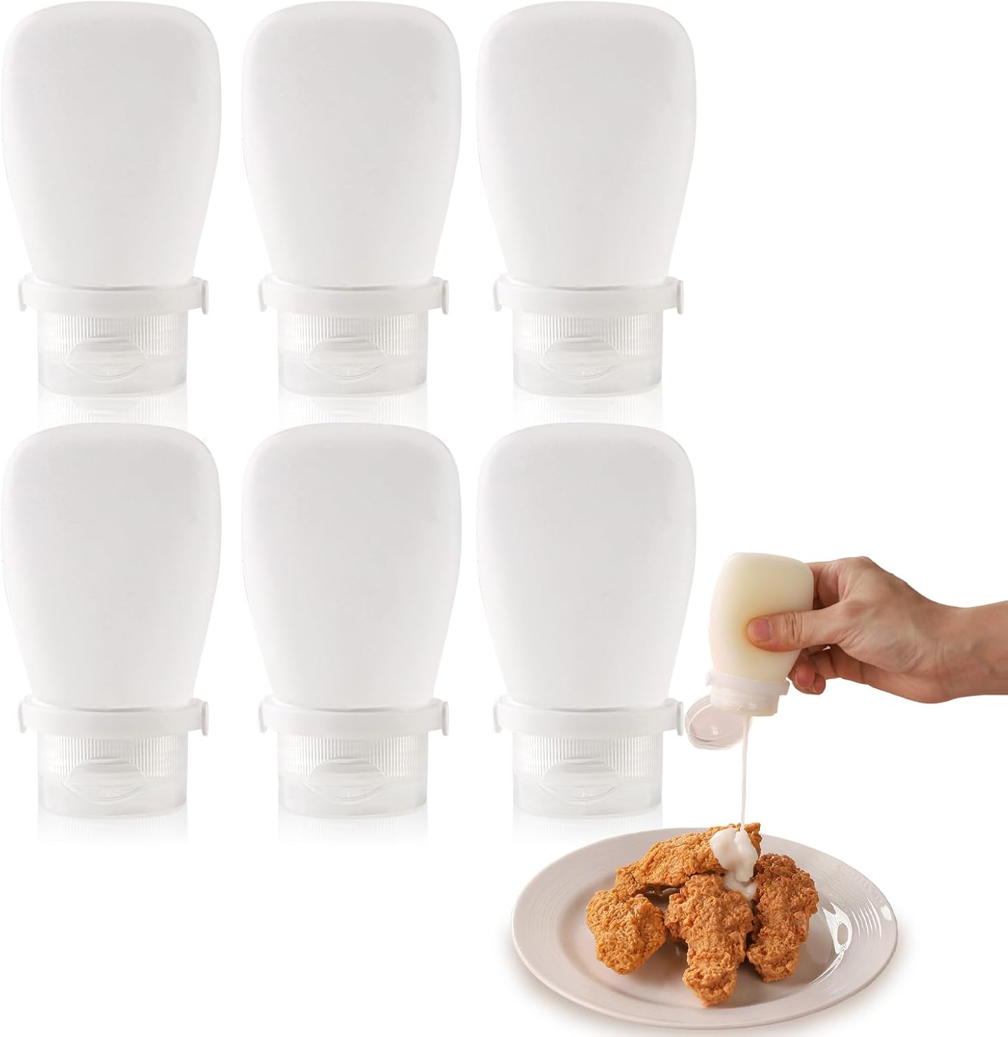 RAMFIYN 6-Pack TinyCondiment Squeeze Bottles The Perfect Travel Solution