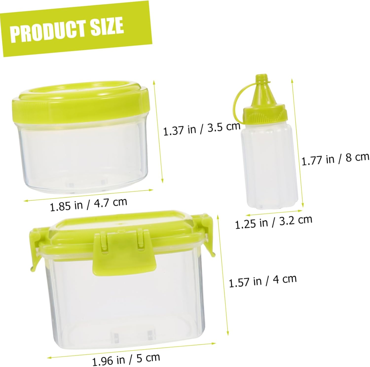 BRIGHTFUFU Square Condiment Lids Set with Squeeze Bottles for BBQ Salads Storage