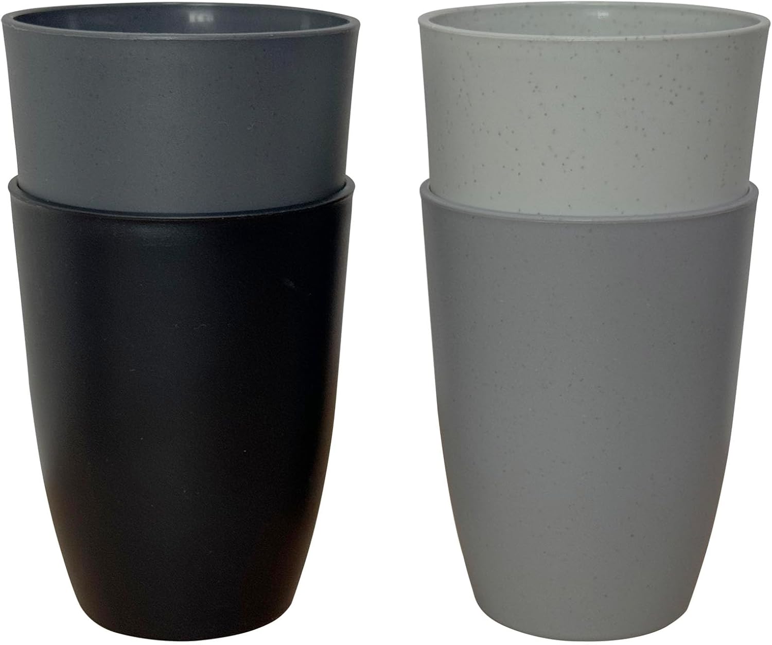 LuckyZone Wheat Straw Cup 4-Piece Set Unbreakable Eco-Friendly