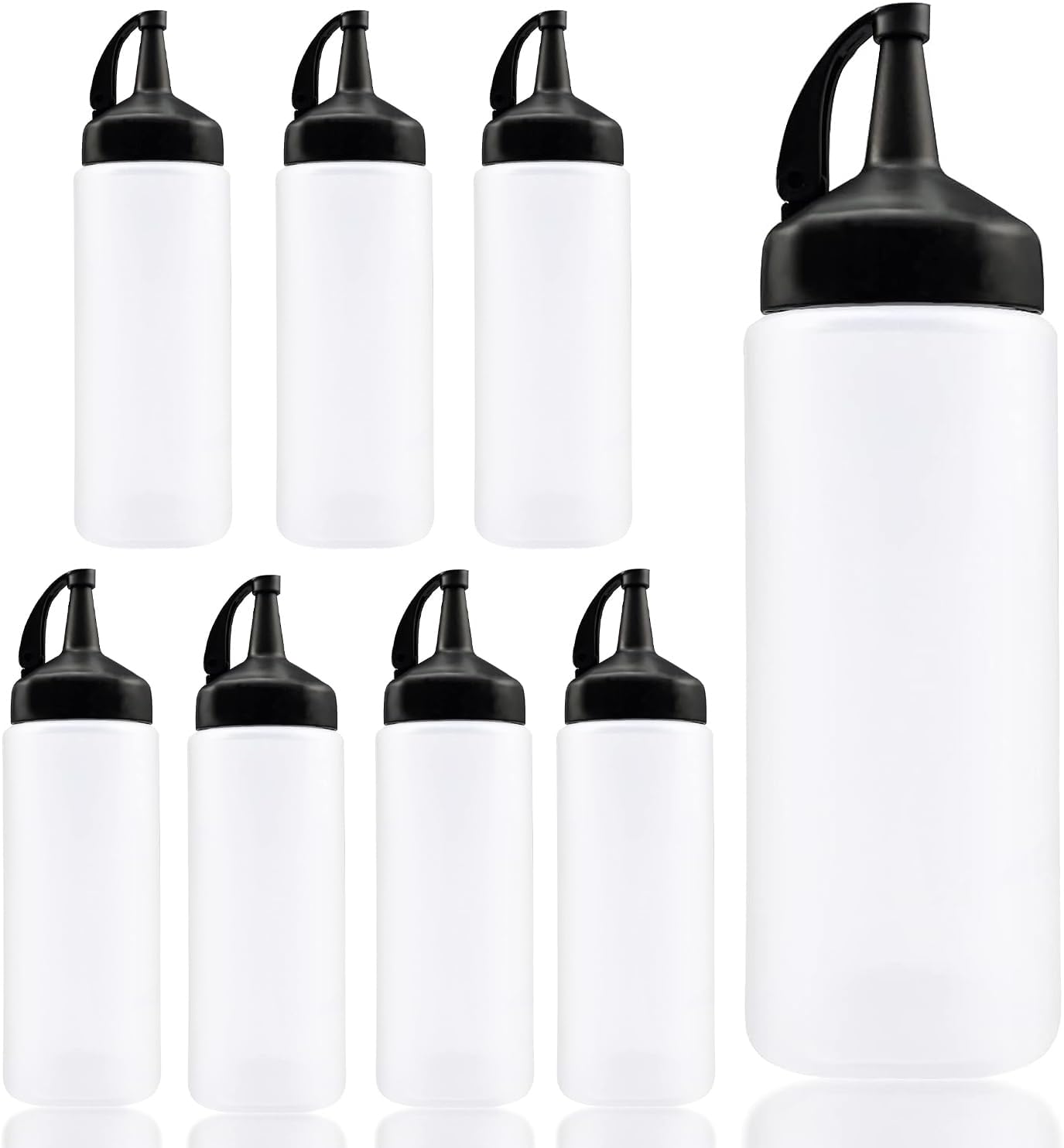 Jeffbaubl 8-Piece Squeeze Bottle Set for Kitchen Detectives Clear Small