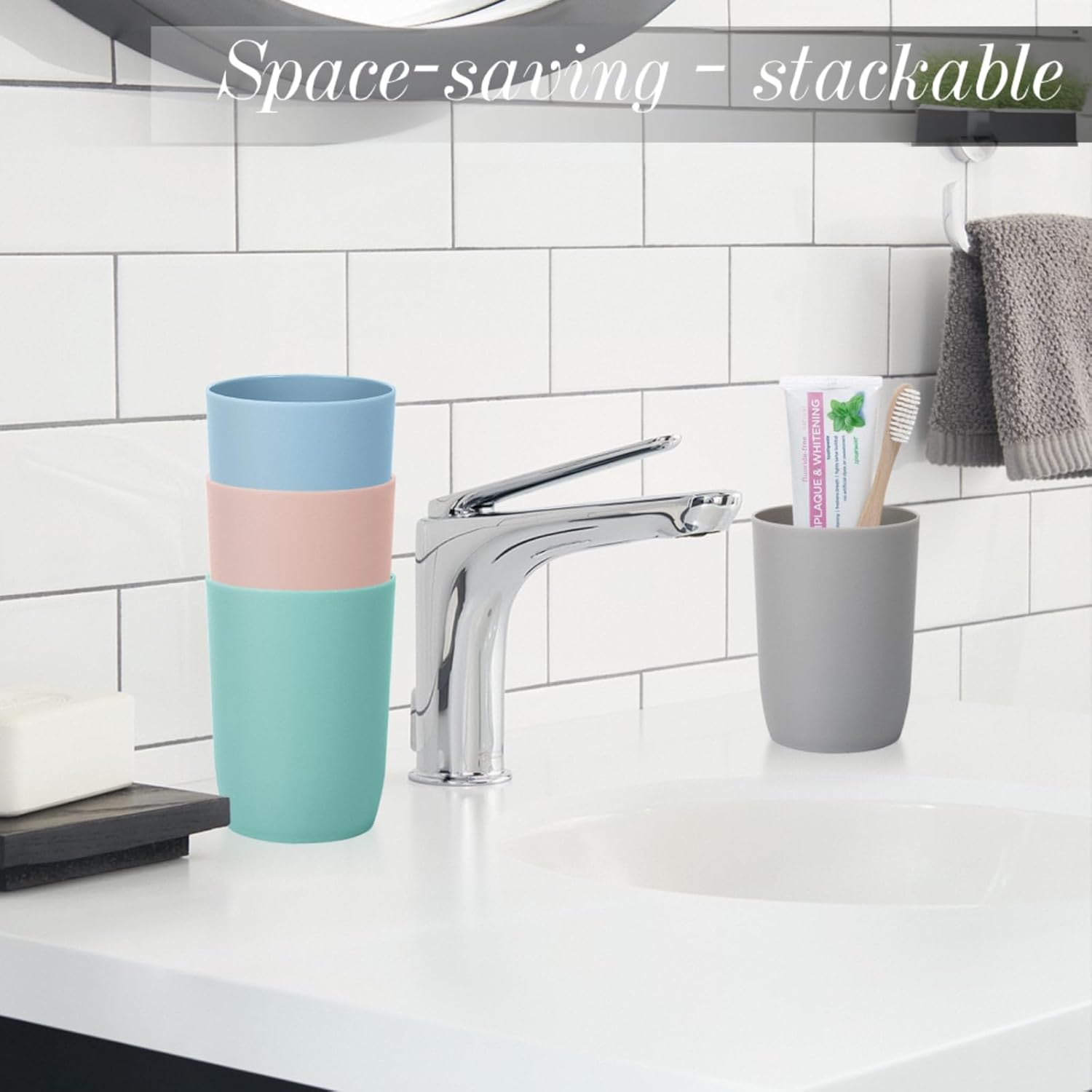 AstraLoom Stackable Toothbrush Cups Set