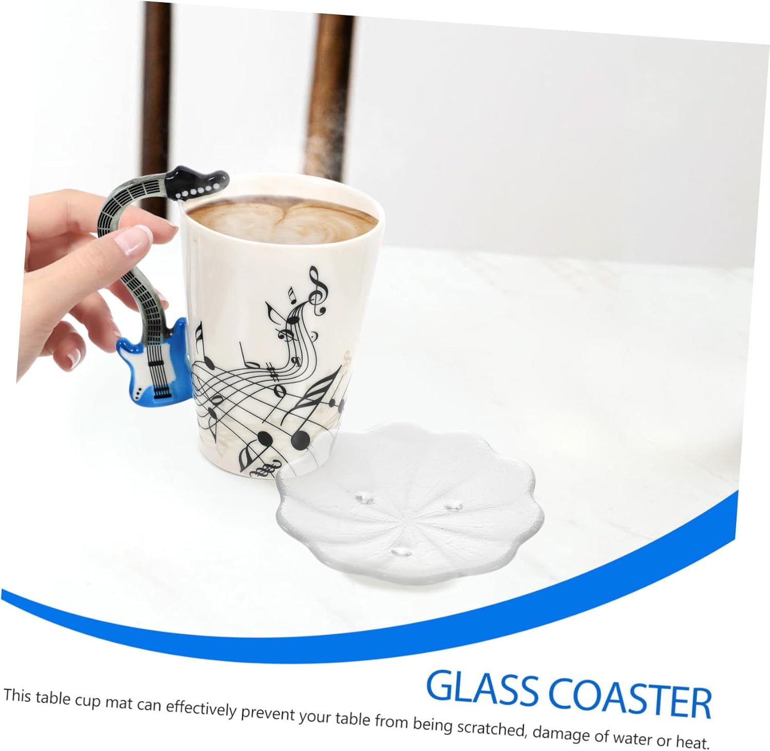 4-Piece Glass Saucer Set for Home Restaurant Event Use Heat Resistant Durable