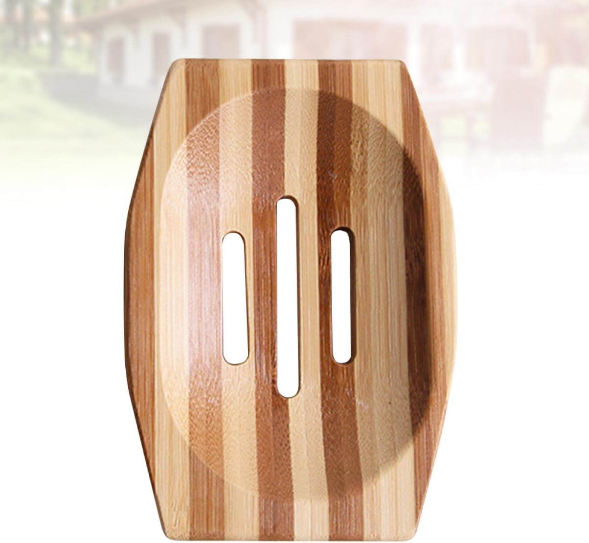 1pc Natural Bamboo Soap Holder Retro Design Compact Eco-Friendly for Bathroom Kitchen Use