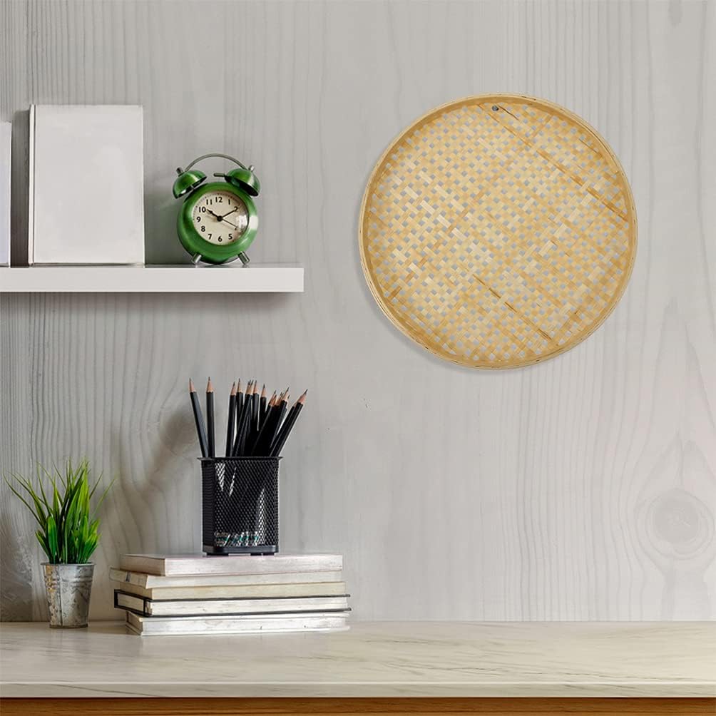 2-Piece Bamboo Storage Baskets for Kitchen Counter Fruit Bread Organizers Decorative