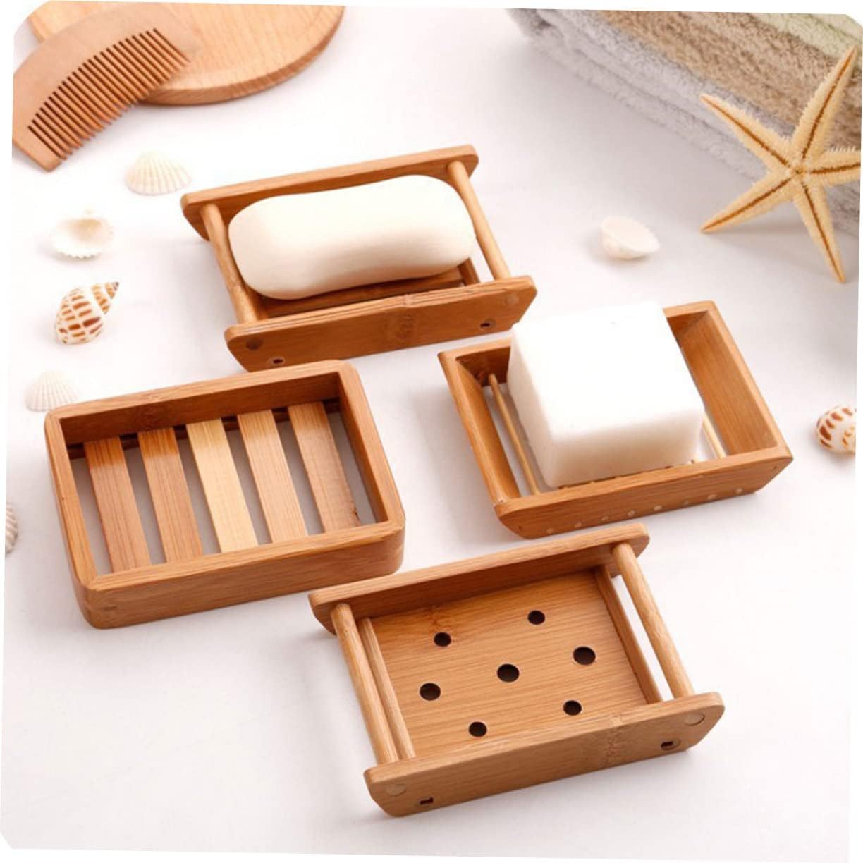 MAGICLULU 1Pc Creative Retro Wooden Soap Dish for Bath