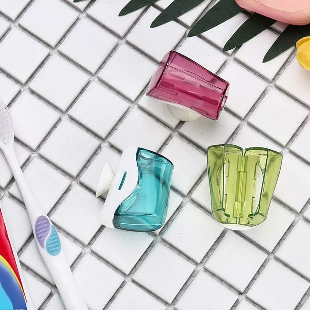 3Pcs Multicolor Toothbrush Holder Set with Suction Cups