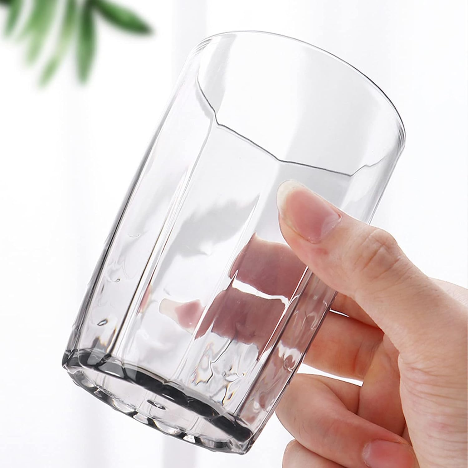 6-Cup Acrylic Water Tumbler Set Colorful BPA-Free Stackable and Dishwasher- Safe for Home and Outdoor Use