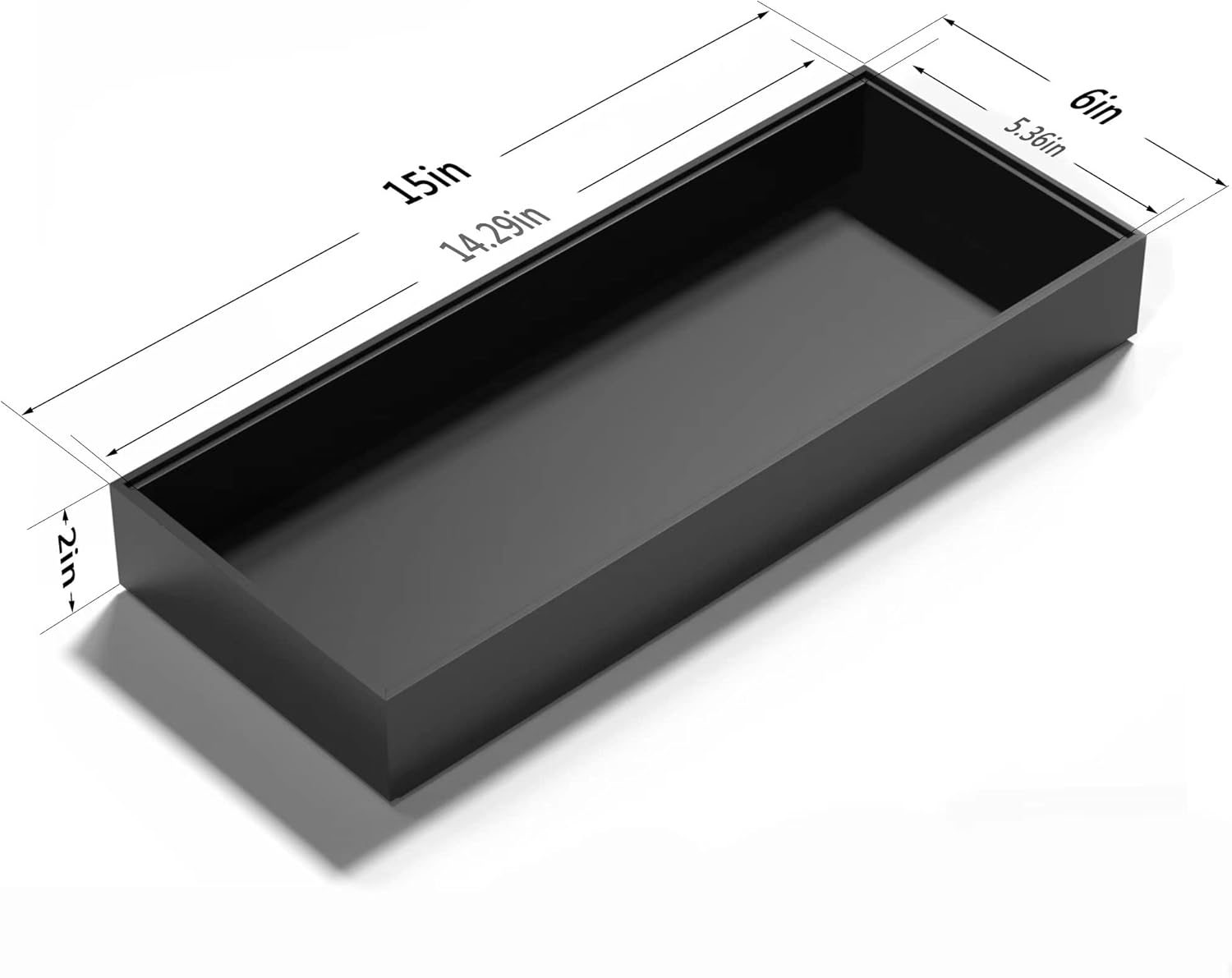 VeyFey 2-Piece Toilet Tank Organizer Box for Modern Black Bathrooms