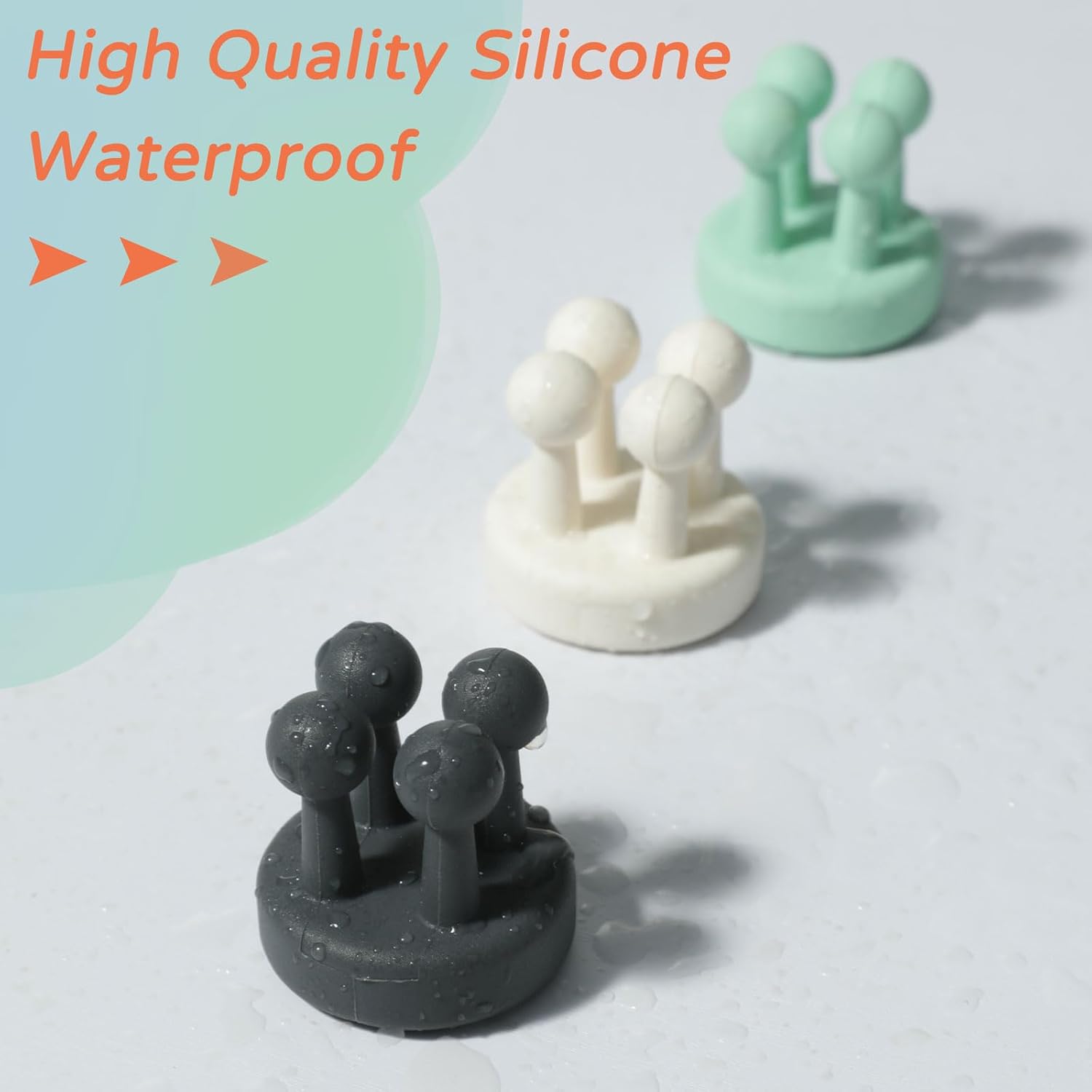 2-Piece Silicone Toothbrush Holders - Multi-Functional Wall Mounted Hooks for Kitchen Bathroom Living Room Office Use