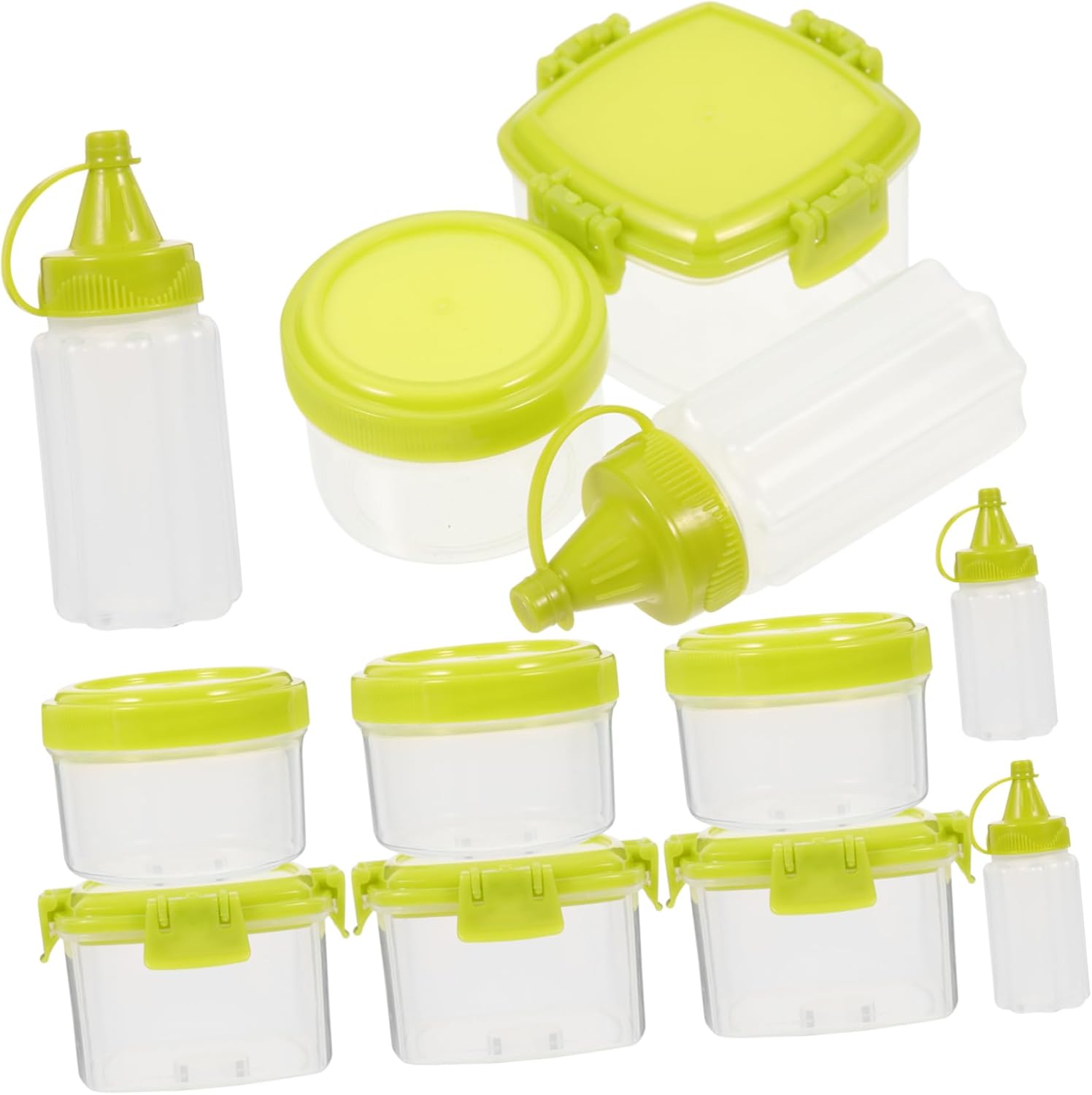 Barbecue Spice Box 1 Set Square Condiment Squeeze Bottles for Mustard Ketchup More