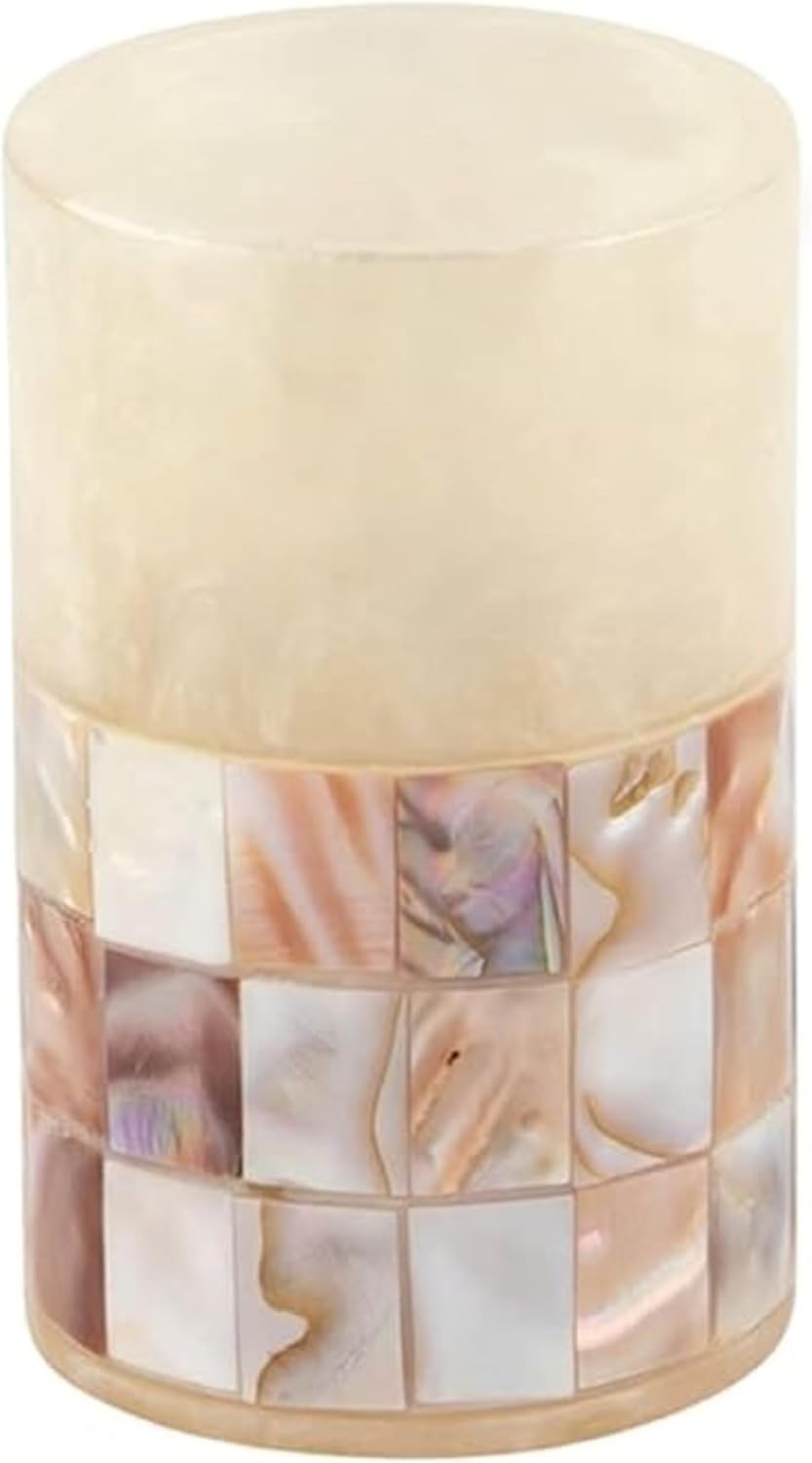 Milano Toothbrush Cup with Mother of Pearl - Electric Toothbrush Holder for Bathroom