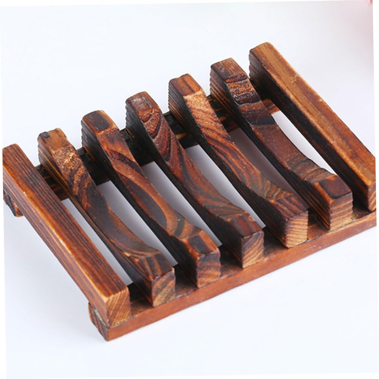 Garneck 2-Piece Effortlessly Dry Wooden Soap Holder with Drain ECO-Friendly Bathroom Kitchen Accessory
