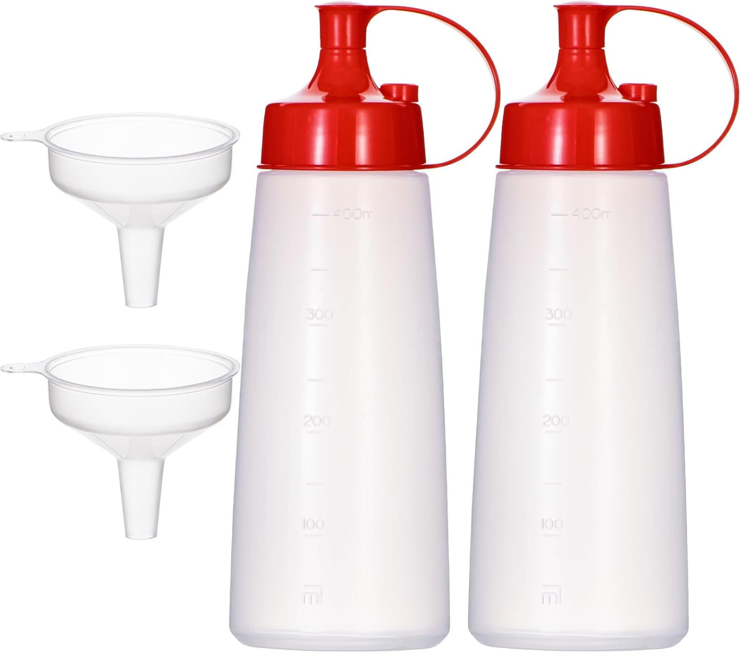 Uceoo2 Pack Condiment Squeeze Bottles - Sturdy BPA-free FDA Certified for Professional and Home Use