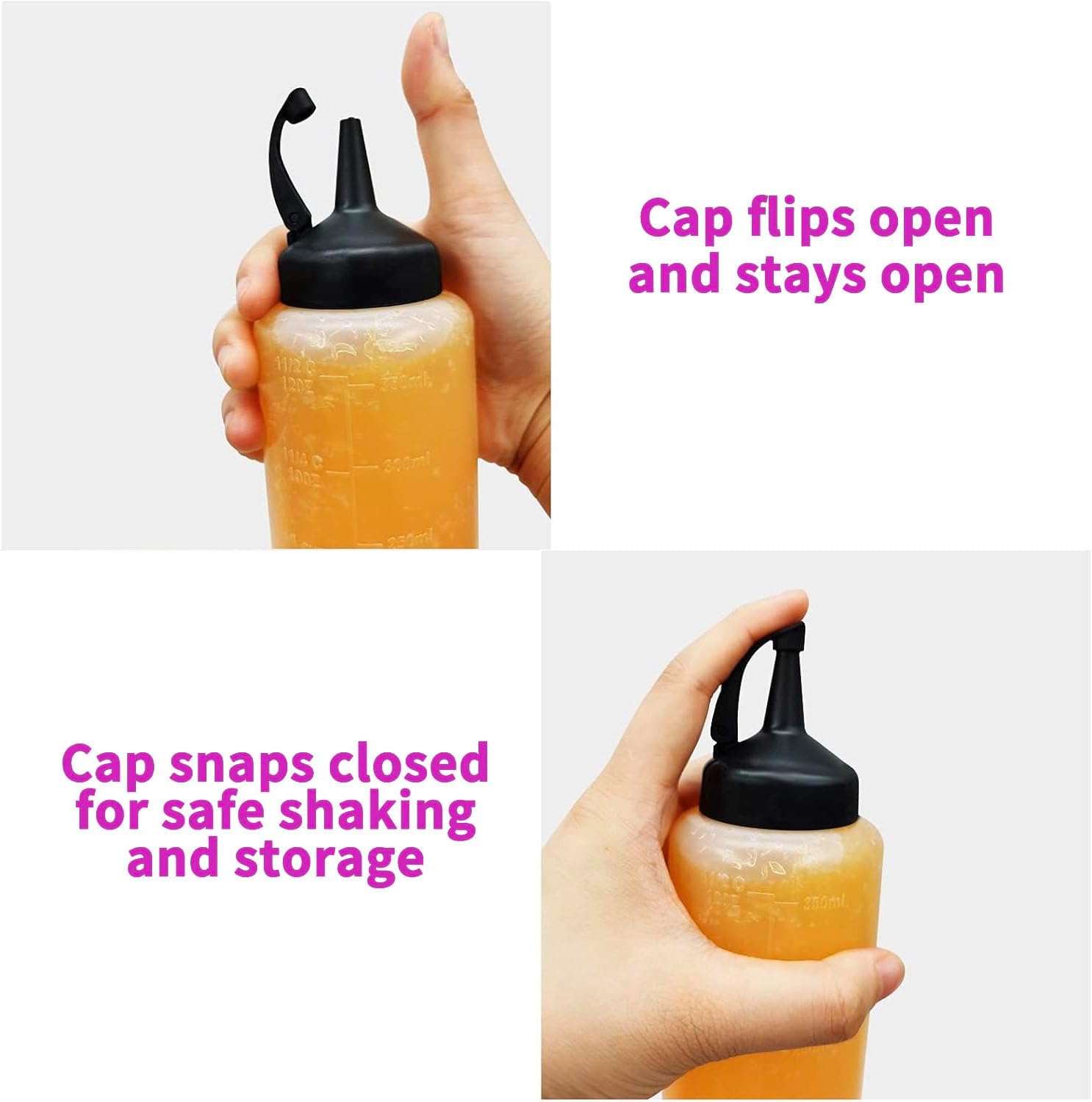 Jeffbaubl 8-Piece Squeeze Bottle Set for Kitchen Detectives Clear Small