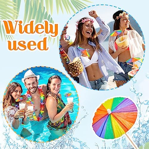 150 Multicolored Drink Umbrellas in v Got to See This Rainbow Party Accessories