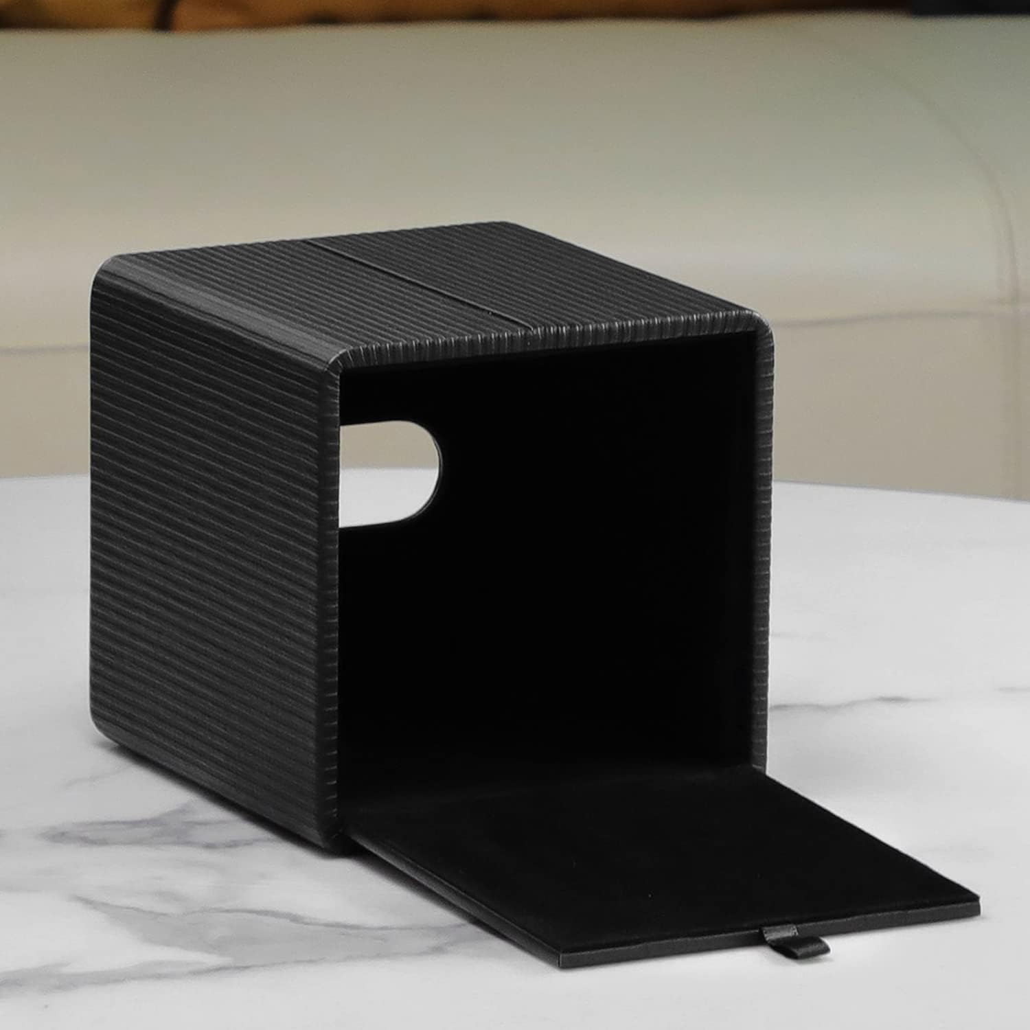 PU Leather Tissue Box Cover with Magnetic Closure
