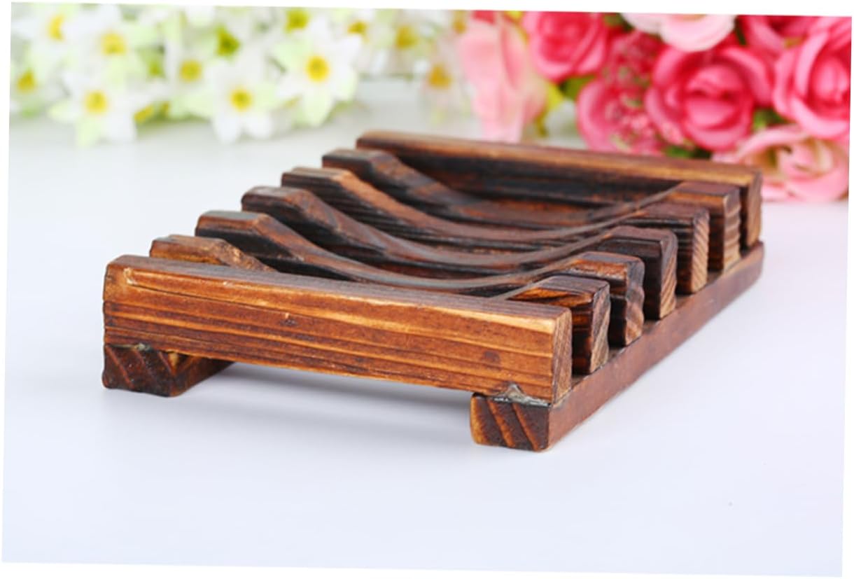 Sturdy Bamboo Soap Dish 4-Pack for Bathroom or Kitchen