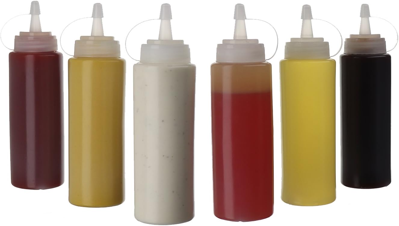 Oaklyn 16oz Squeeze Bottles Set - BPA-Free Condiment Sauce Bottles for Easy Use