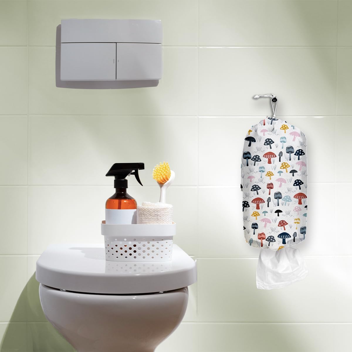 Mushroom Toilet Paper Storage Bag 115 x 9 inches - Cute Decor for Home Kitchen camping more