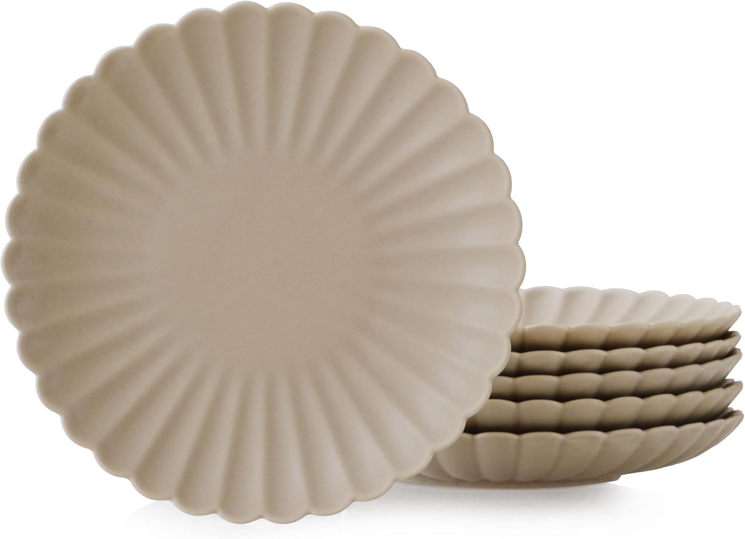 Daisy Dinner Plate Set 6-Piece 9-inch Coconut Caf
