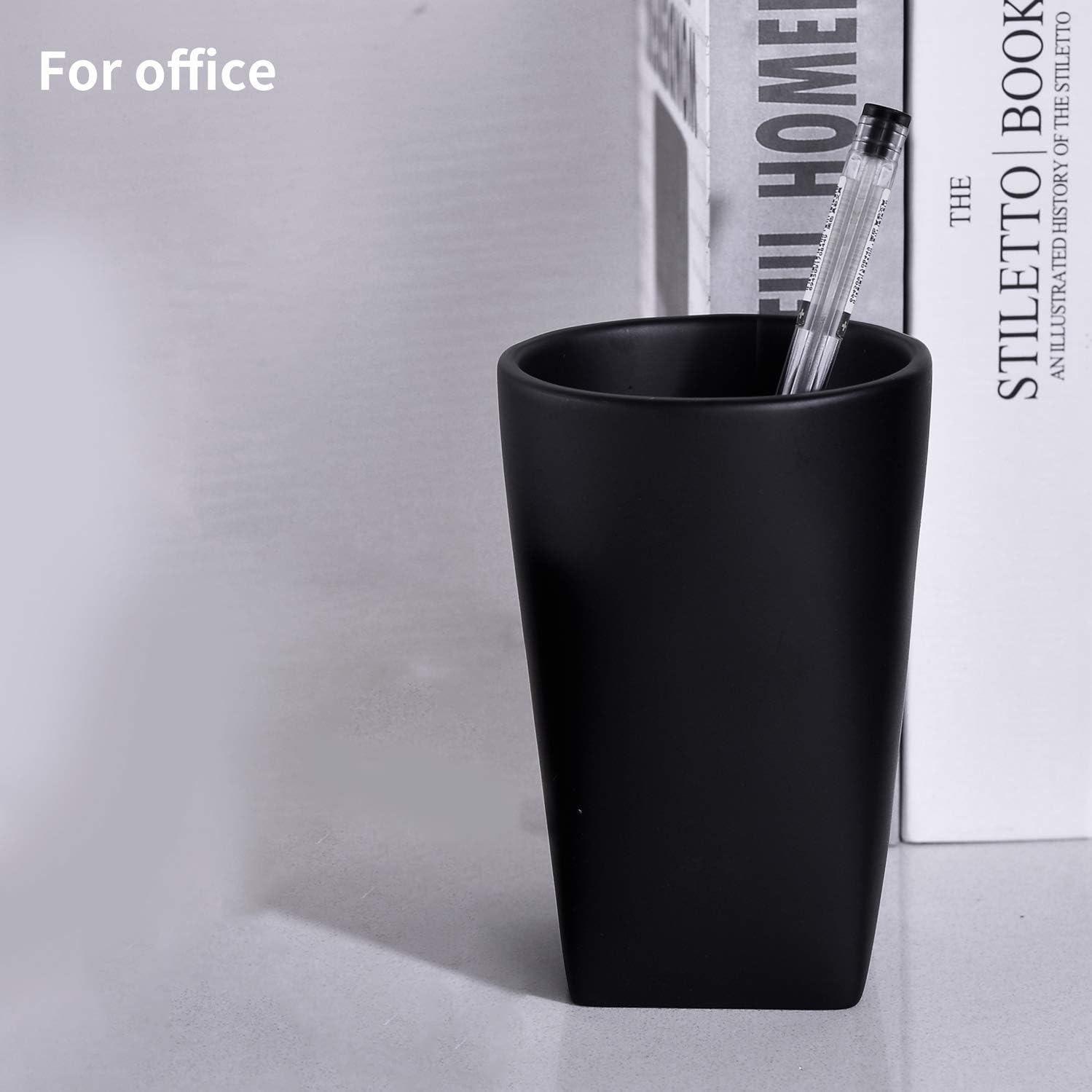 Stylish Bath Tumbler Resin Cup with Modern Design Matte Black