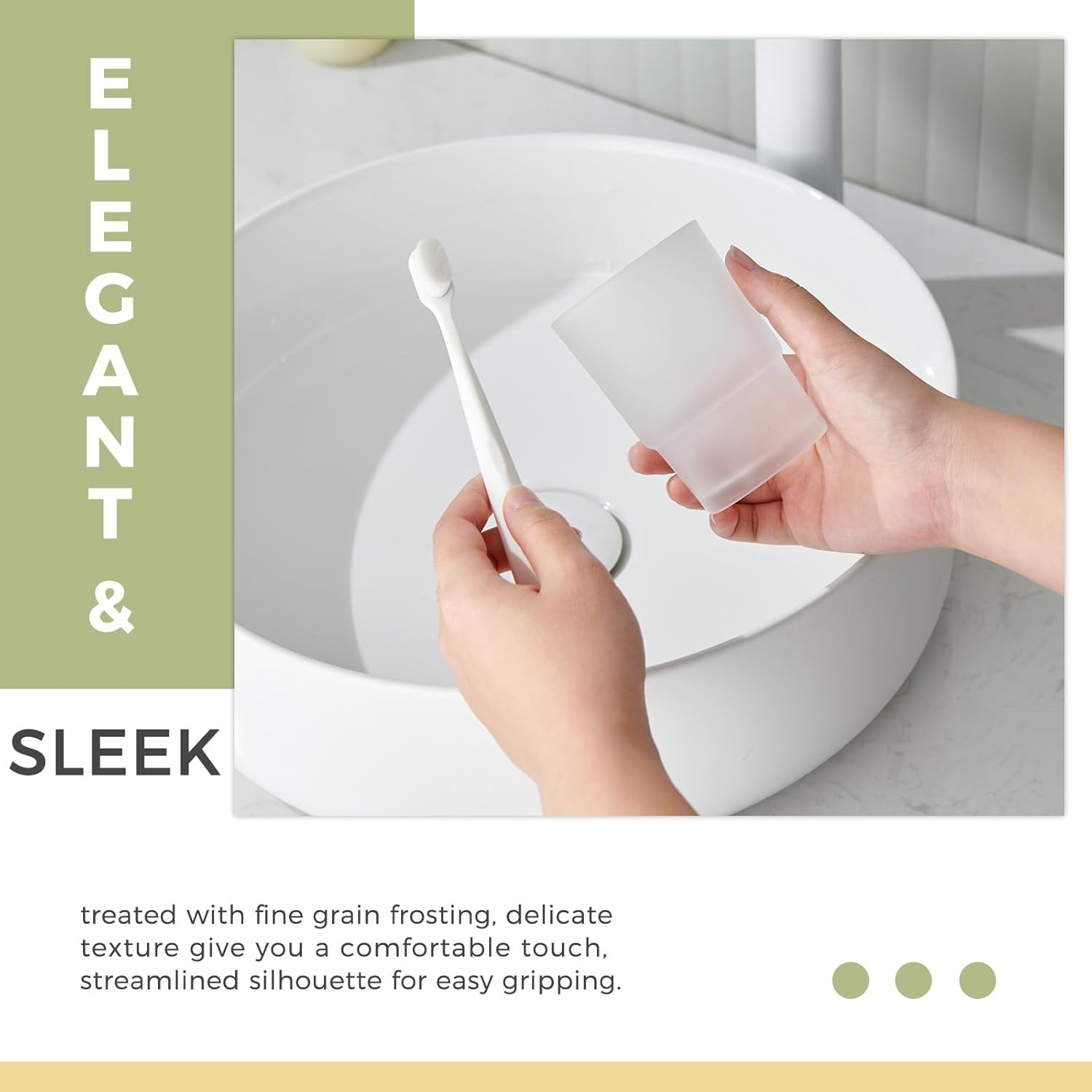 Aomasi Frosted Tumbler Glass for Toothbrush Holder