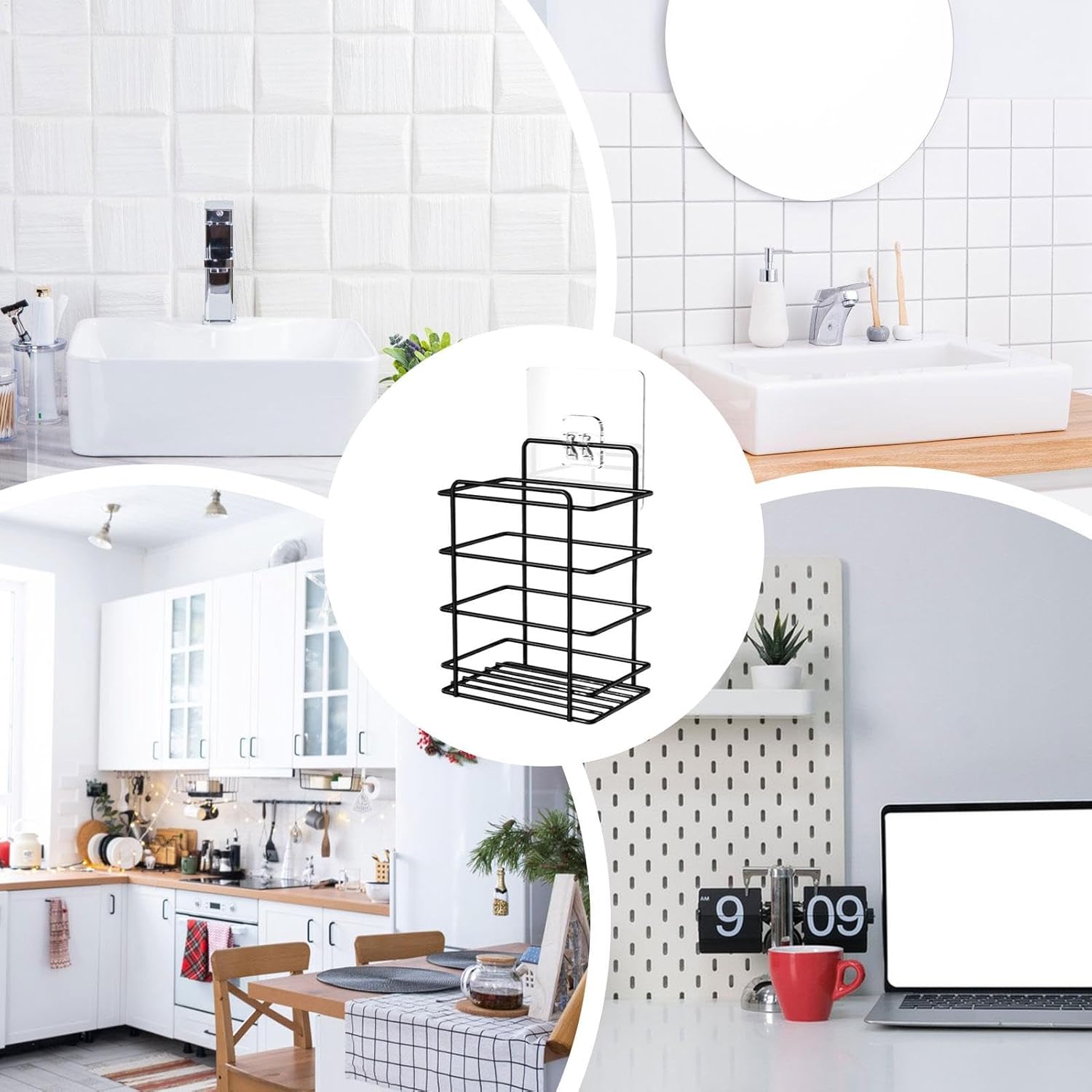 Space-Saving Wire Storage Basket for Bathrooms