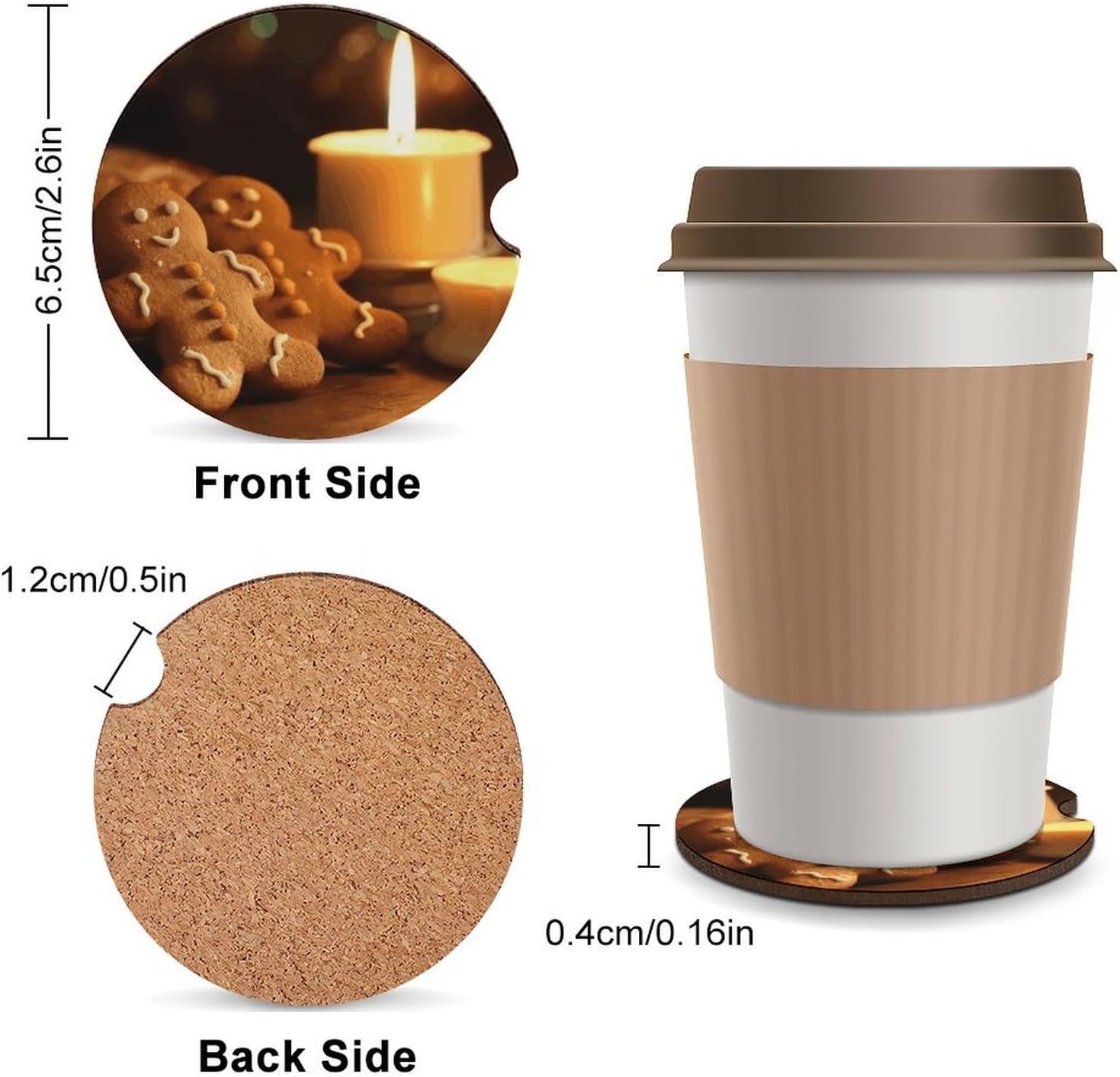 2-Piece Car Coasters for Cup Holders