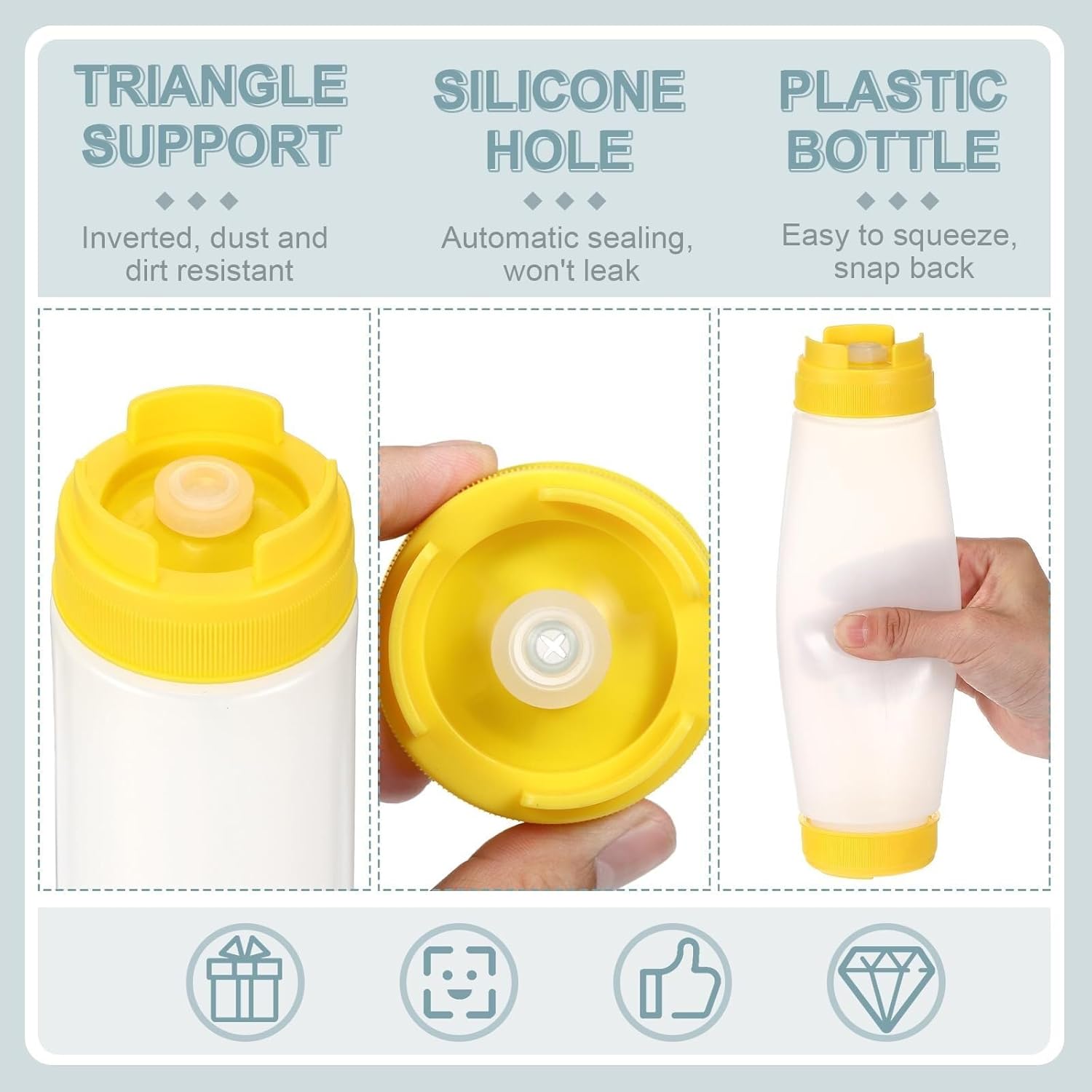 5 x 16oz Squeeze Bottles for Sauces