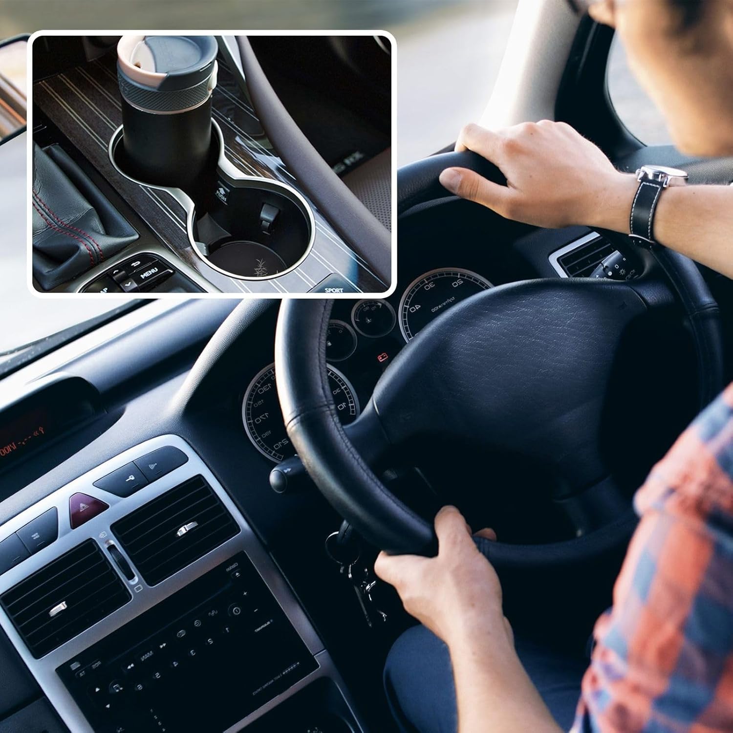 Takiito 2-Piece Car Cup Holder Coasters - Durable and Stylish for Secure Protection