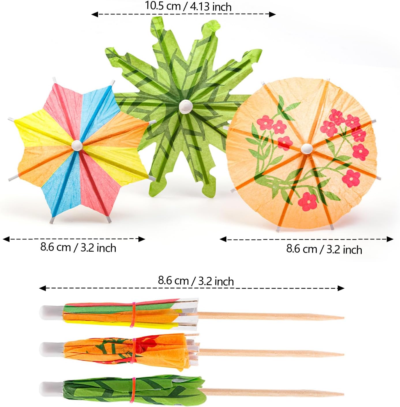 FFNIU 152-Piece tropical Drink Umbrellas for Tiki Bars Parties